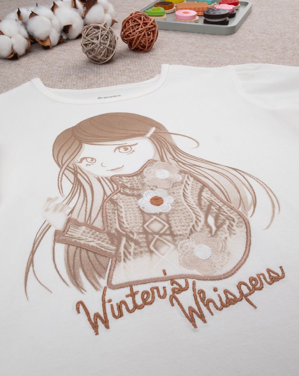 παιδική μπλούζα λευκή winter's whispers για κορίτσι - Prénatal