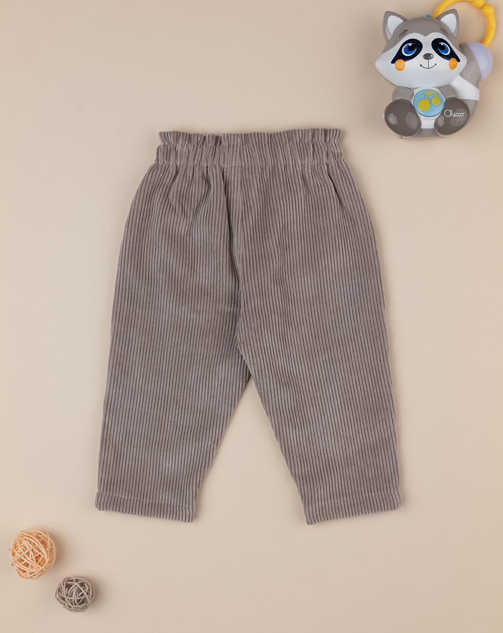 βρεφικό παντελόνι κοτλέ καφέ για κορίτσι - Prénatal