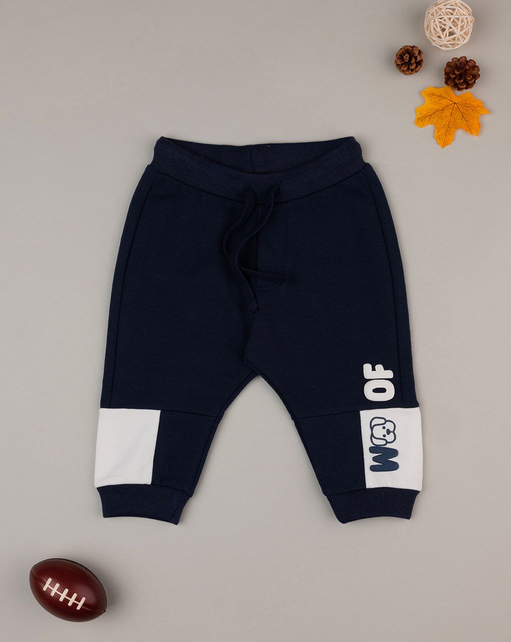 βρεφικό παντελόνι φούτερ μπλε με σκυλάκι για αγόρι - Prénatal