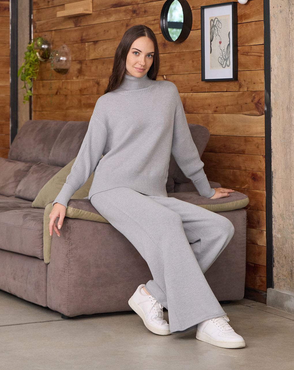 γυναικεία παντελόνα εγκυμοσύνης πλεκτή γκρι - Prénatal