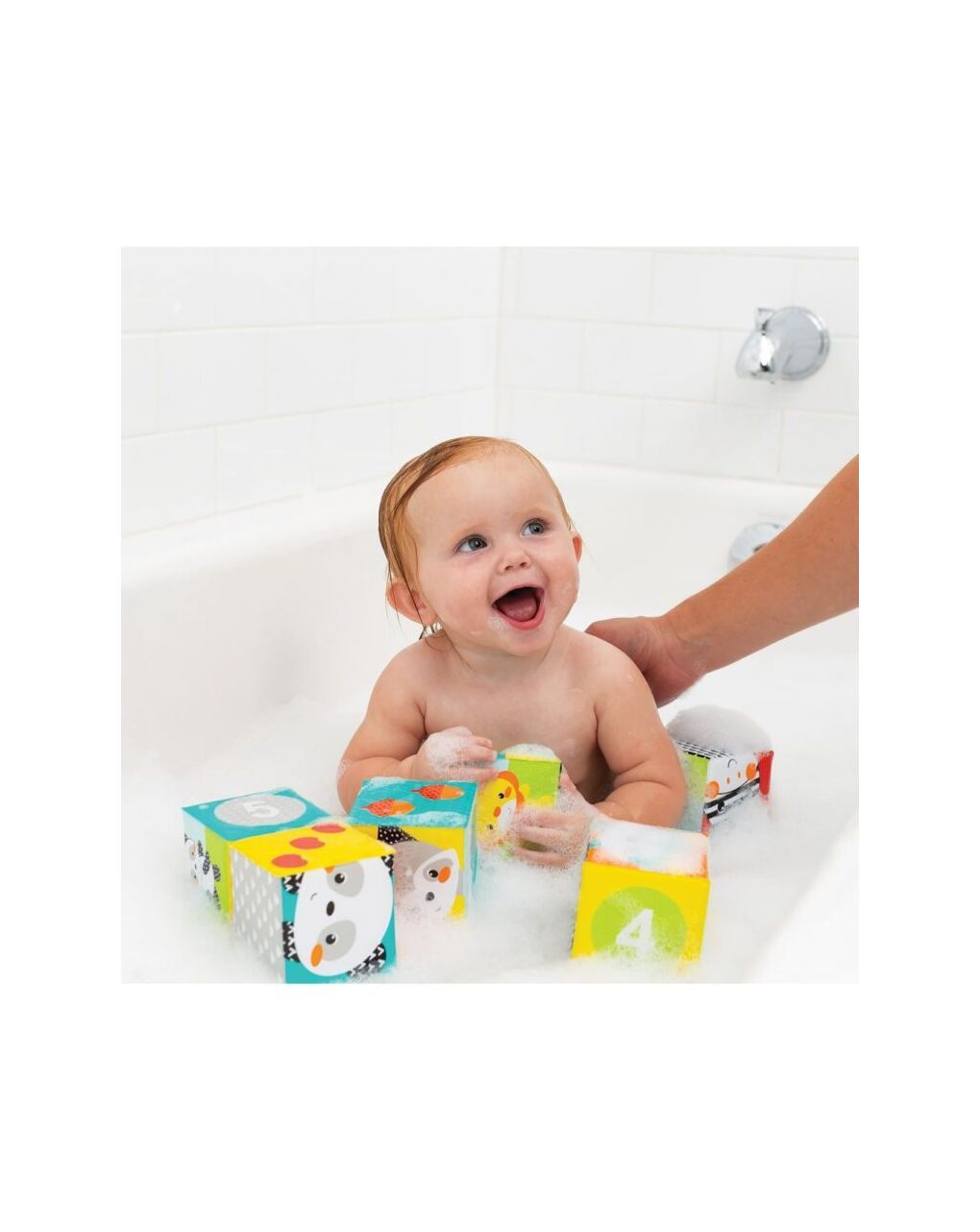 Infantino πολύχρωμοι φουσκωτοί κύβοι bath blocks b-305091-01 - INFANTINO