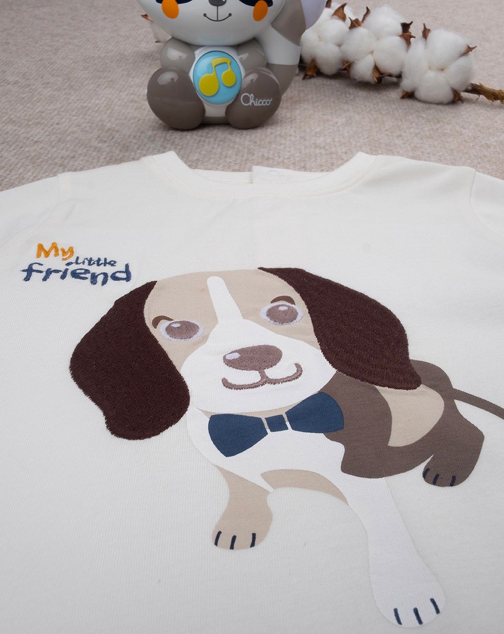 βρεφική μπλούζα λευκή little friend για αγόρι - Prénatal