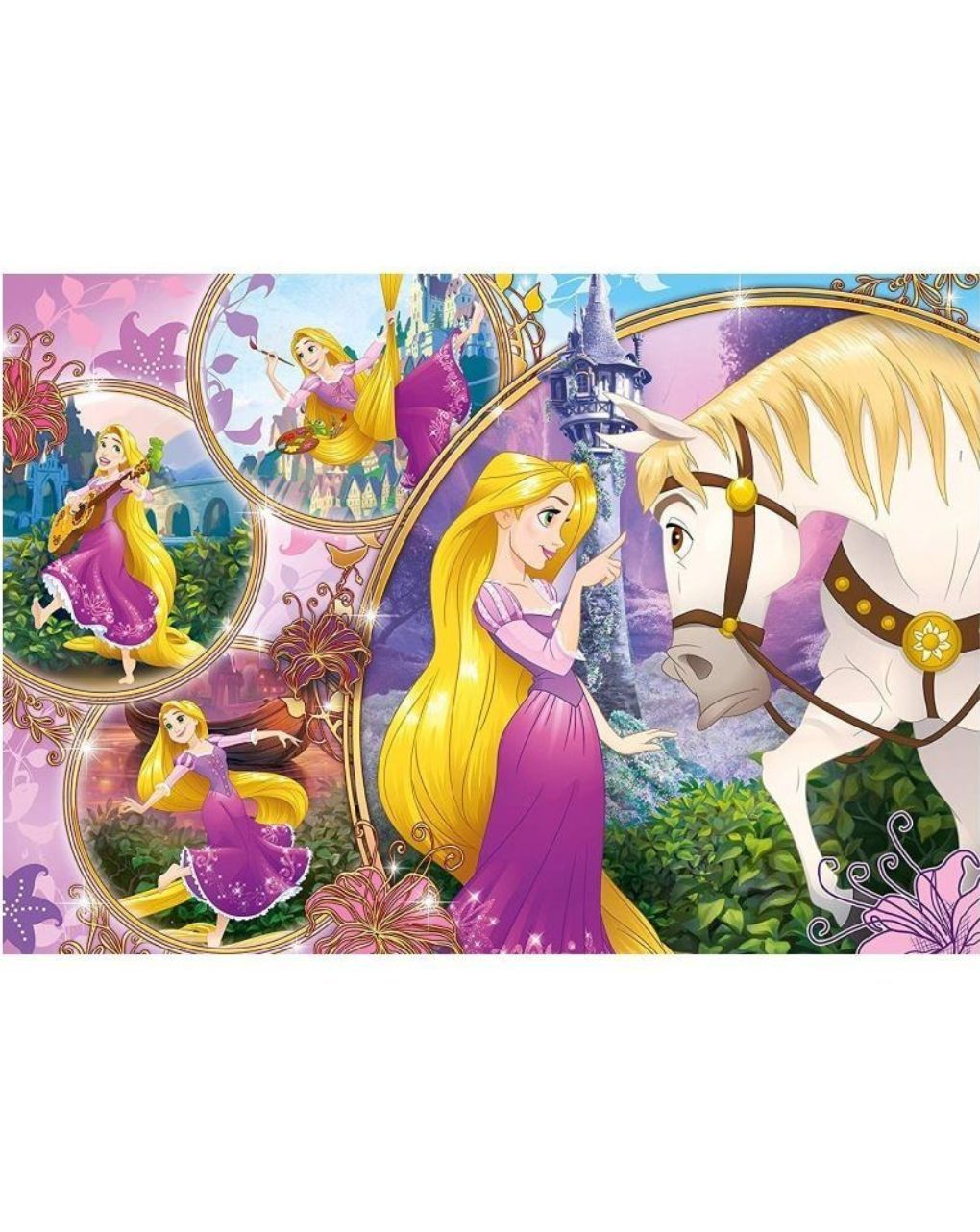 Clementoni παιδικό παζλ color princess: μαλλιά κουβάρια 24 τμχ 1200-23702 - Clementoni