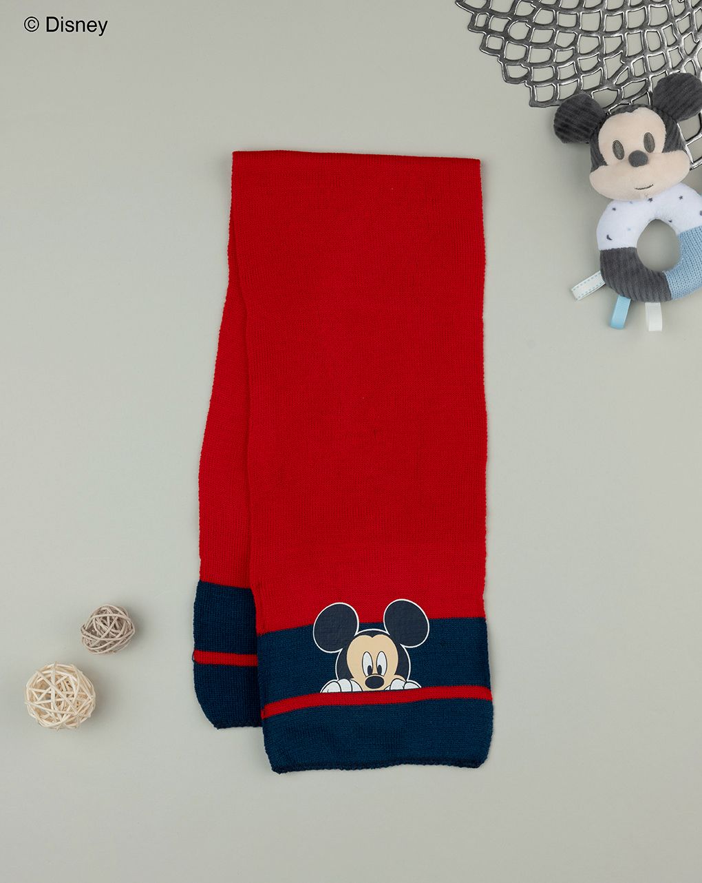 βρεφικό κασκόλ κόκκινο με το mickey για αγόρι - Prénatal