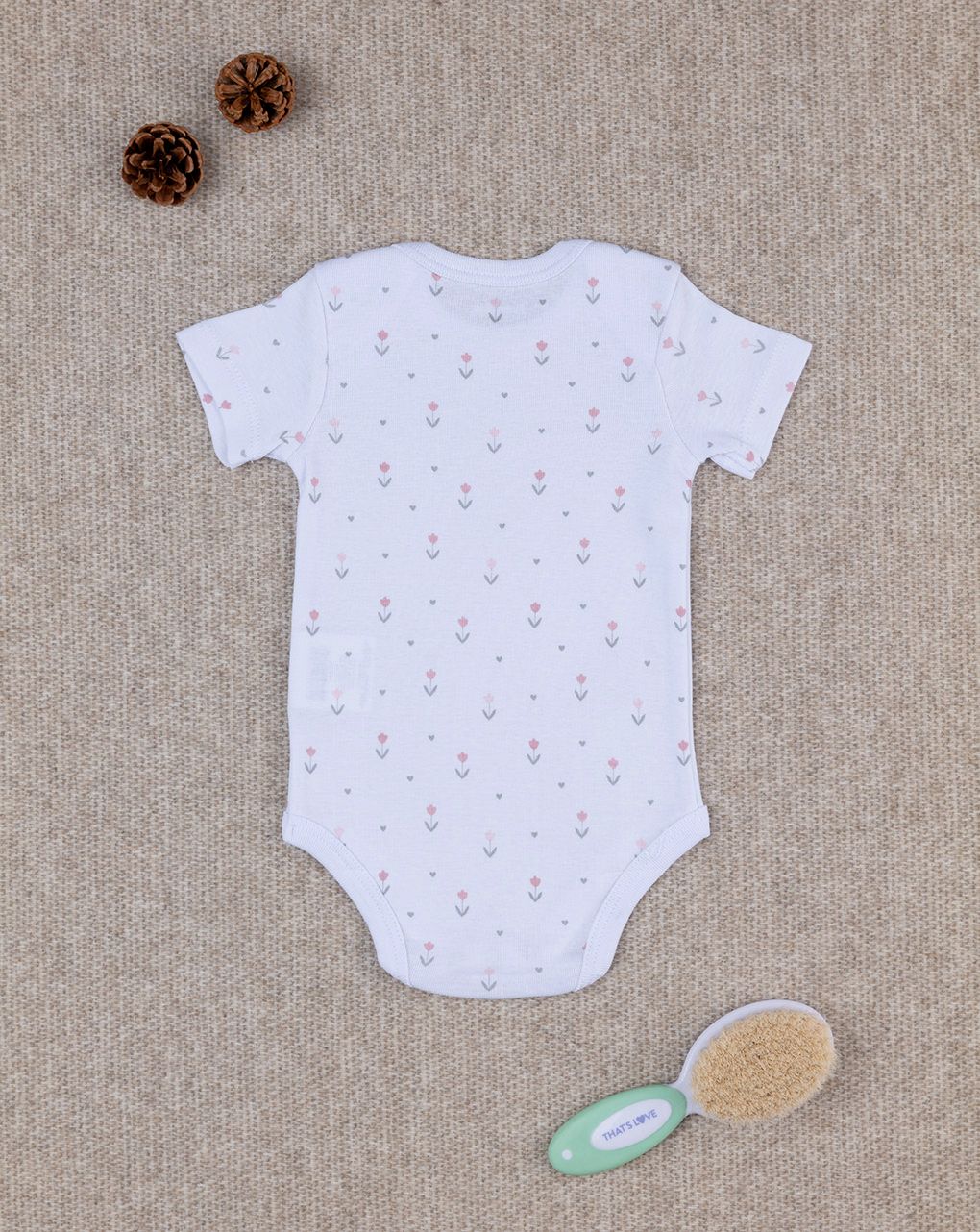 βρεφικό κορμάκι λευκό φλοράλ για κορίτσι - Prénatal