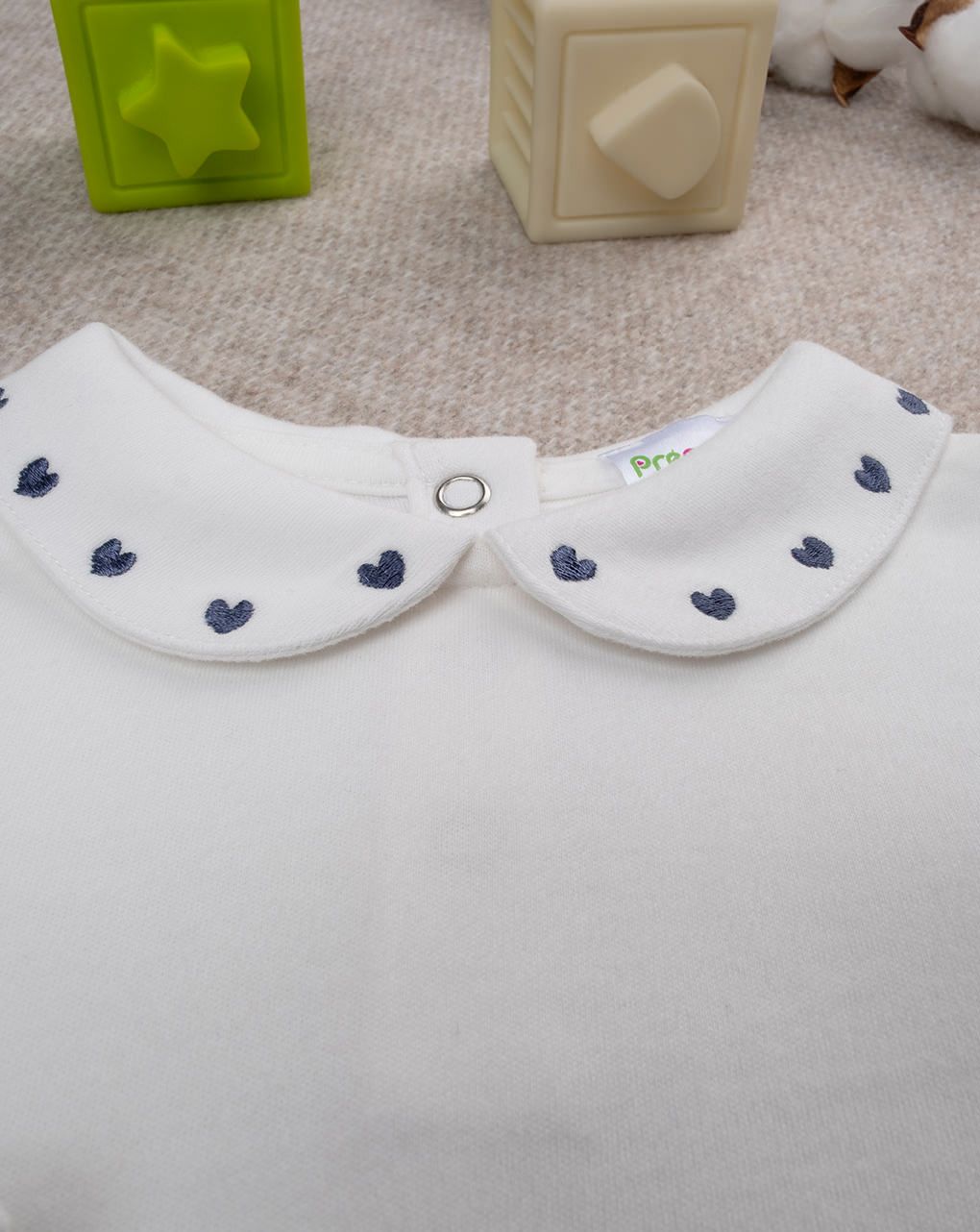 βρεφικό κορμάκι λευκό με καρδούλες για κορίτσι - Prénatal