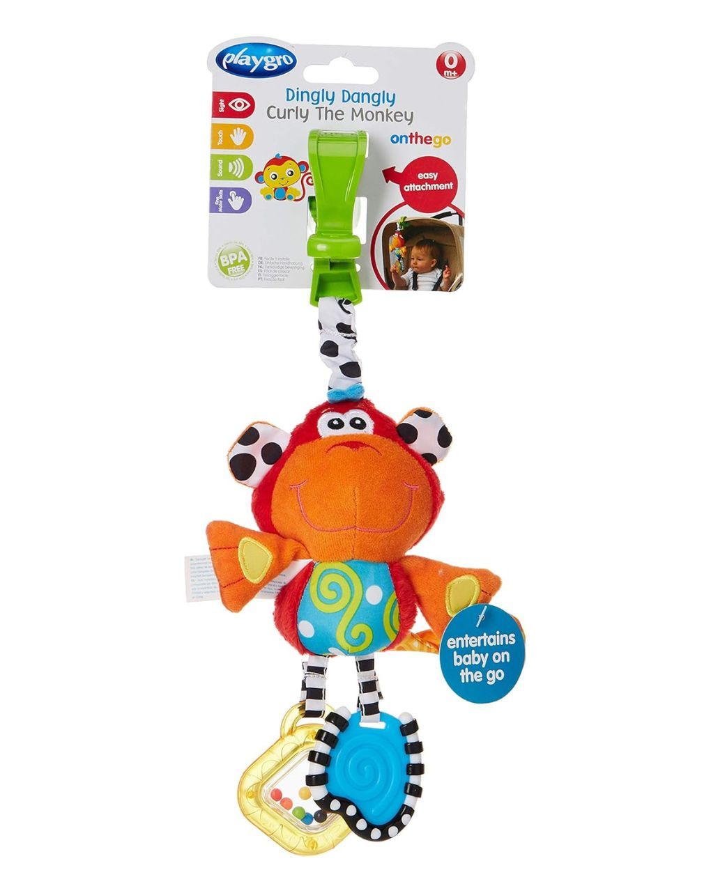 Playgro κρεμαστό παιχνίδι dingly dangly curly the monkey - Playgro