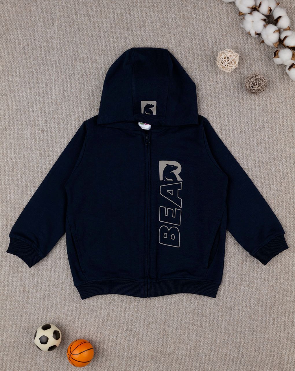 παιδική ζακέτα φούτερ μπλε bear για αγόρι - Prénatal