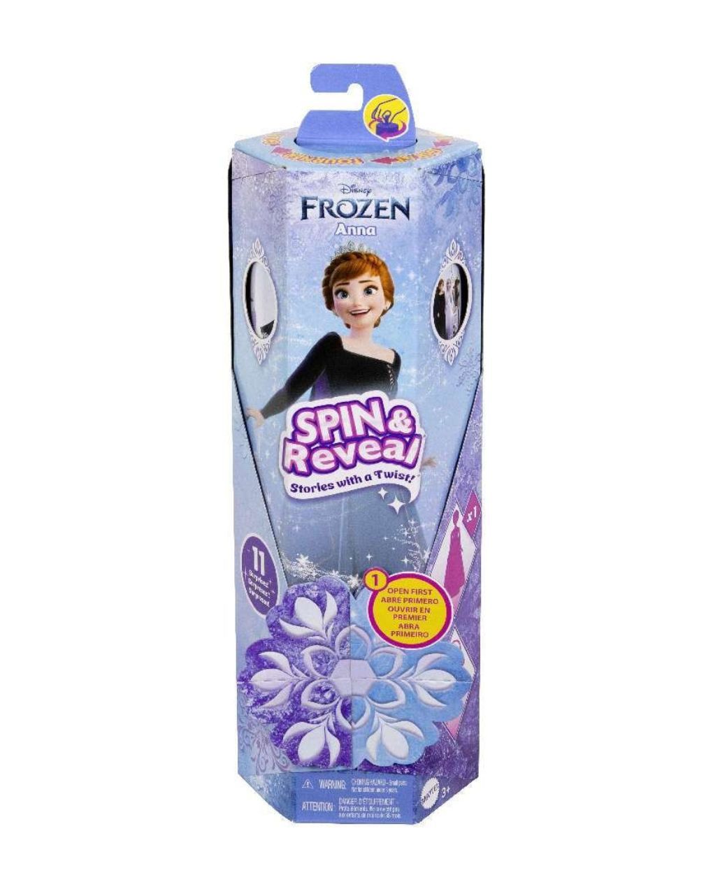 Mattel disney frozen spin & reveal κούκλα άννα με 11 εκπλήξεις hxd27