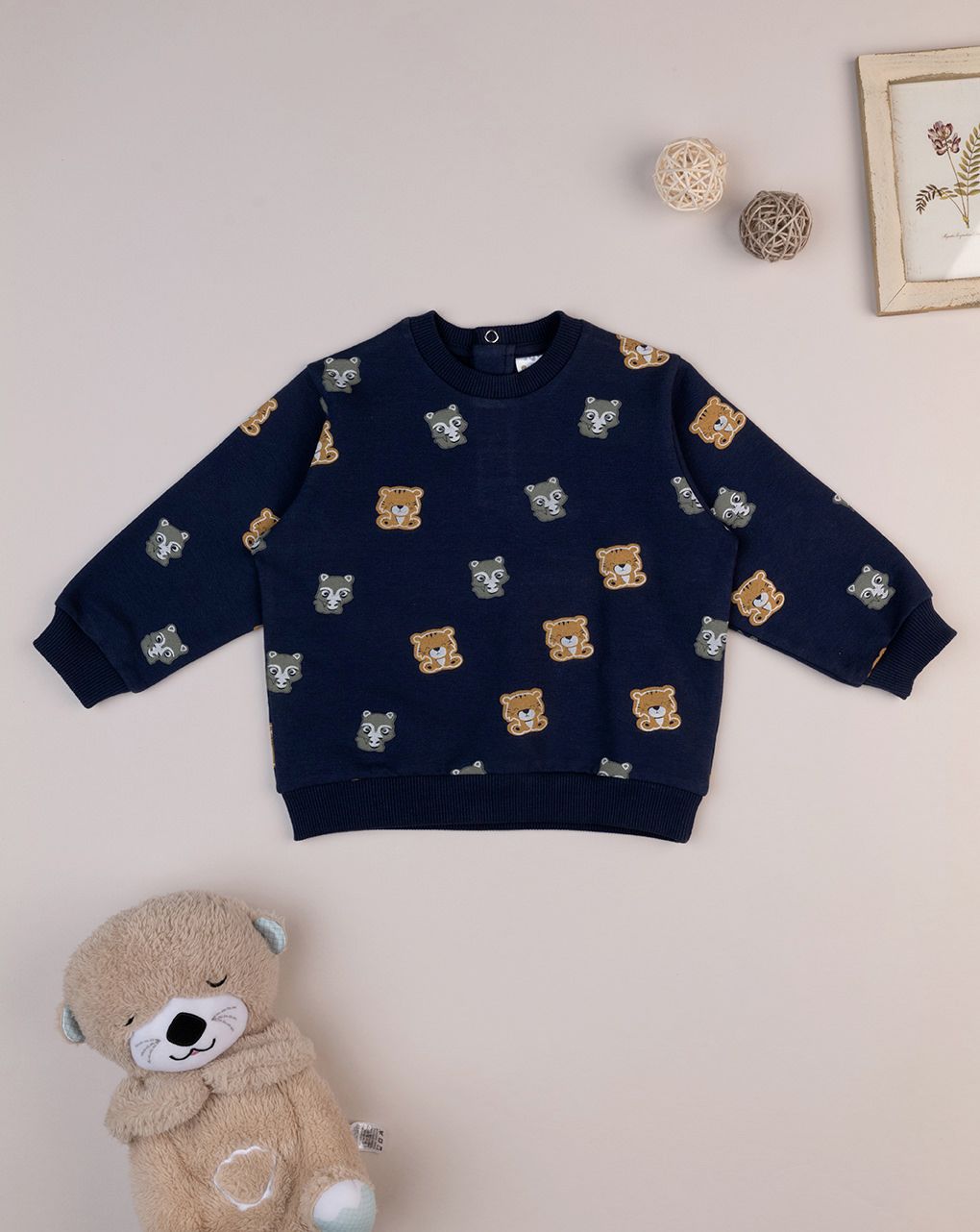 βρεφική μπλούζα φούτερ μπλε jungle για αγόρι