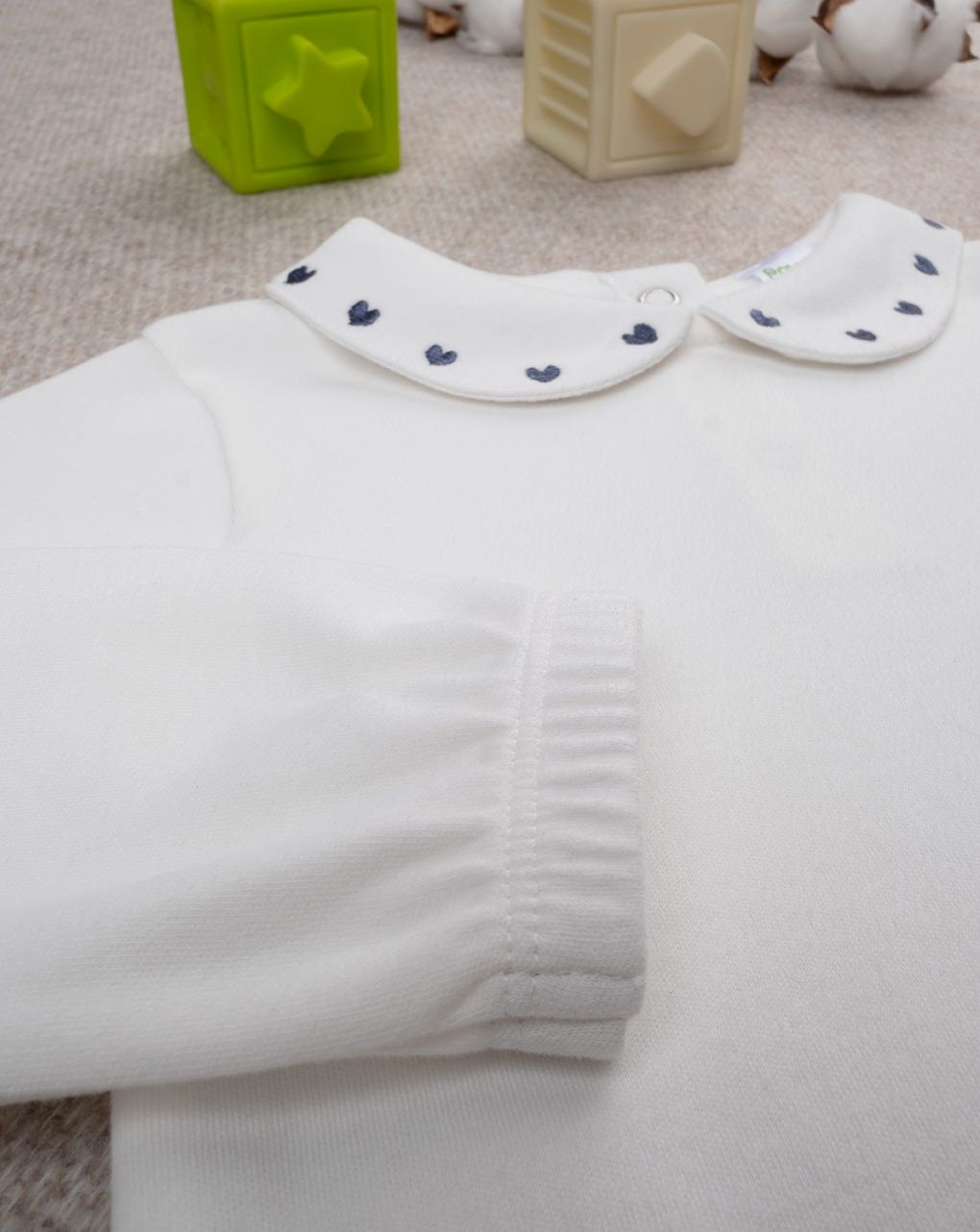 βρεφικό κορμάκι λευκό με καρδούλες για κορίτσι - Prénatal