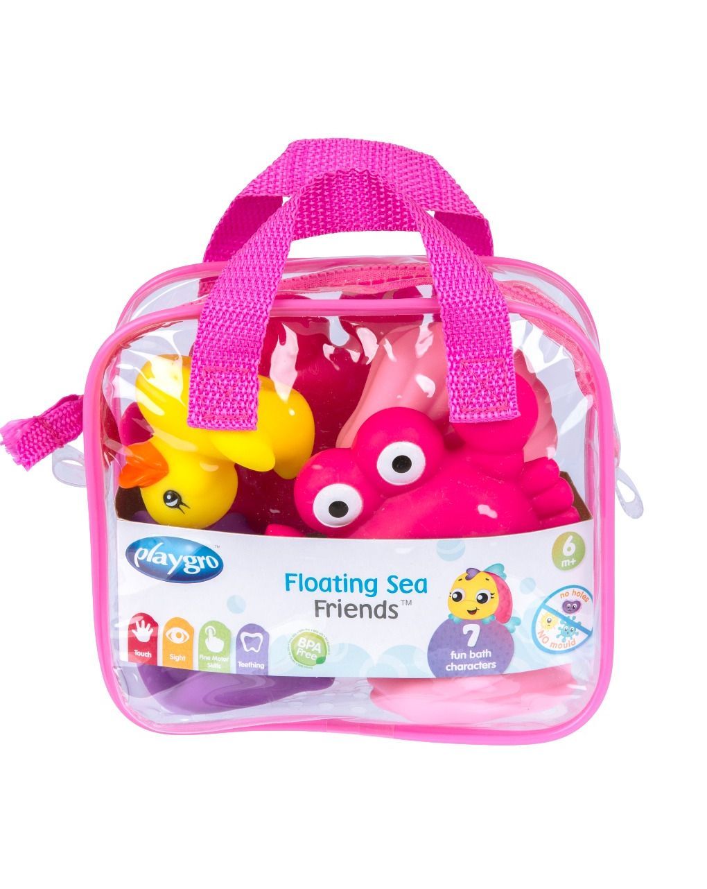 Playgro σετ παιχνίδια μπάνιου sea friends 7τμχ ροζ - Playgro