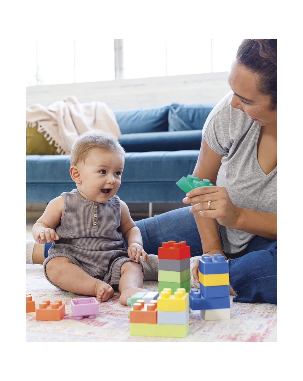 Infantino εκπαιδευτικό παιχνίδι τουβλάκια super soft 1st building blocks b-315058 - INFANTINO