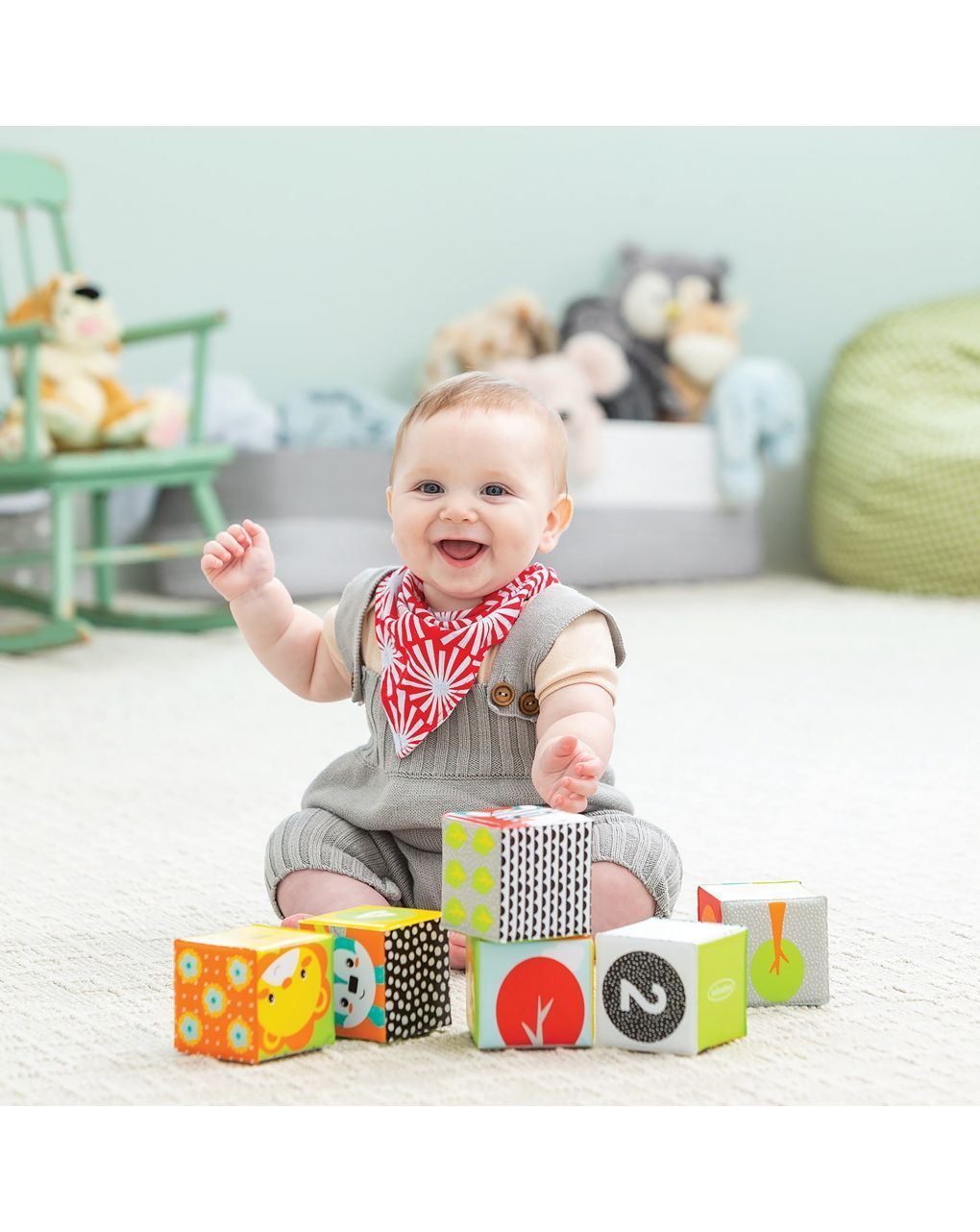 Infantino πολύχρωμοι φουσκωτοί κύβοι bath blocks b-305091-01 - INFANTINO
