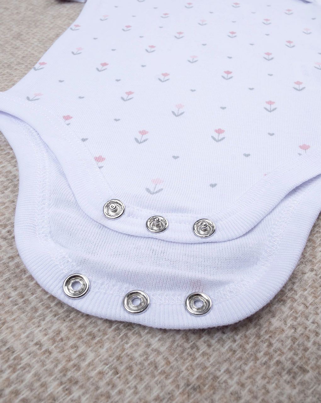 βρεφικό κορμάκι λευκό φλοράλ για κορίτσι - Prénatal