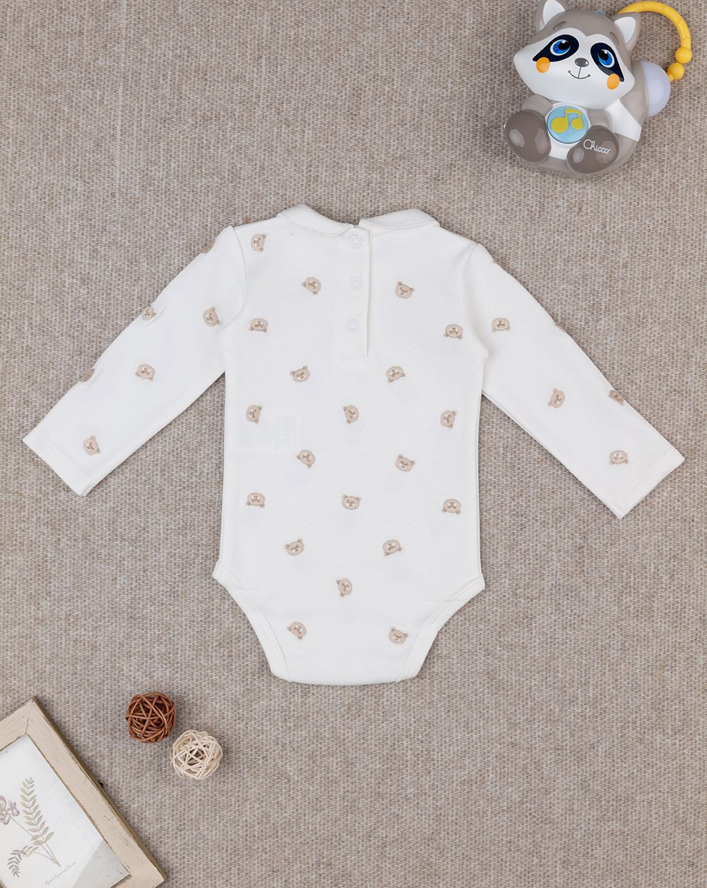 βρεφικό κορμάκι λευκό teddy για αγόρι - Prénatal