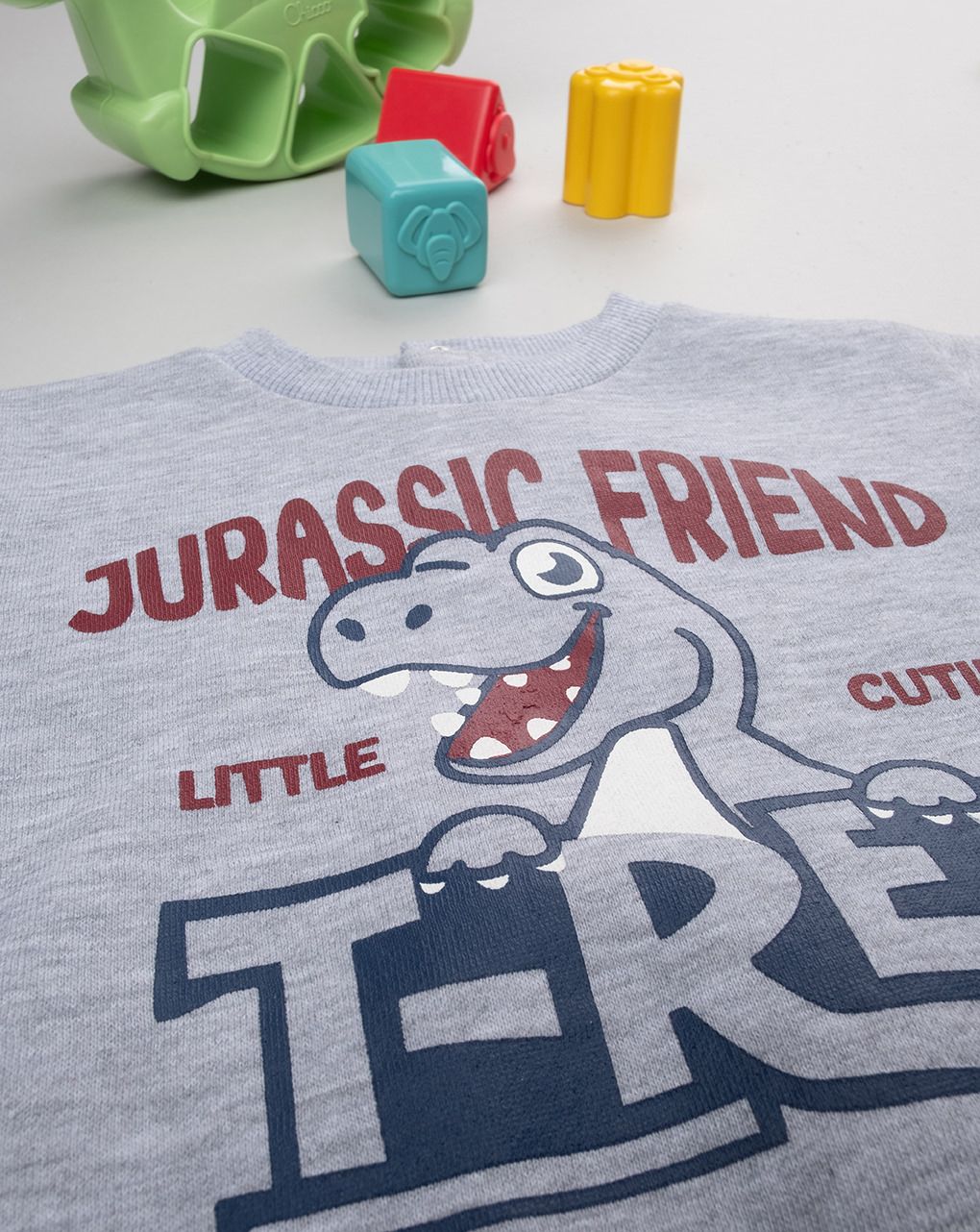 βρεφικό σετ μπλούζα φούτερ και φόρμα jurassic friend για αγόρι - Prénatal
