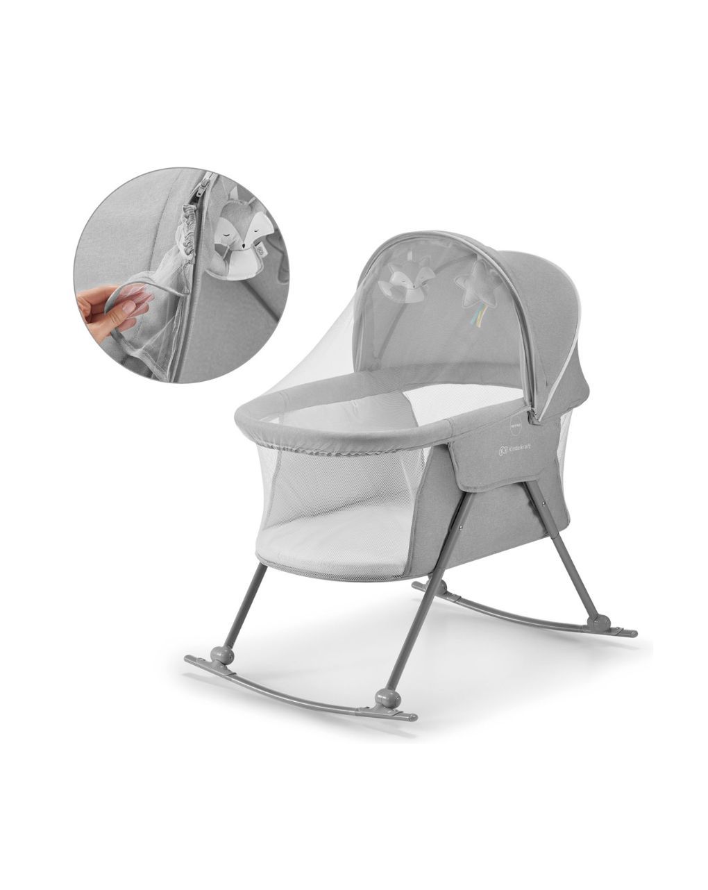 Kinderkraft βρεφικό λίκνο 3 σε 1 lovi grey - Kinderkraft