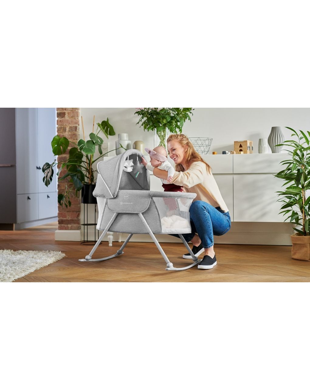 Kinderkraft βρεφικό λίκνο 3 σε 1 lovi grey - Kinderkraft