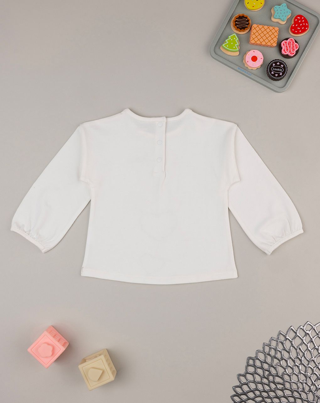 βρεφική μπλούζα λευκή teddy για κορίτσι - Prénatal