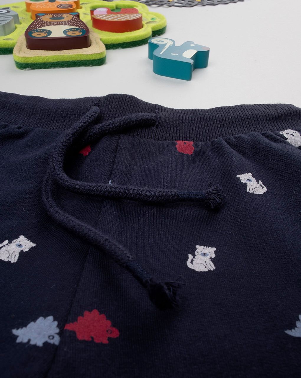 βρεφικό παντελόνι φούτερ μπλε με αρκουδάκια για αγόρι - Prénatal