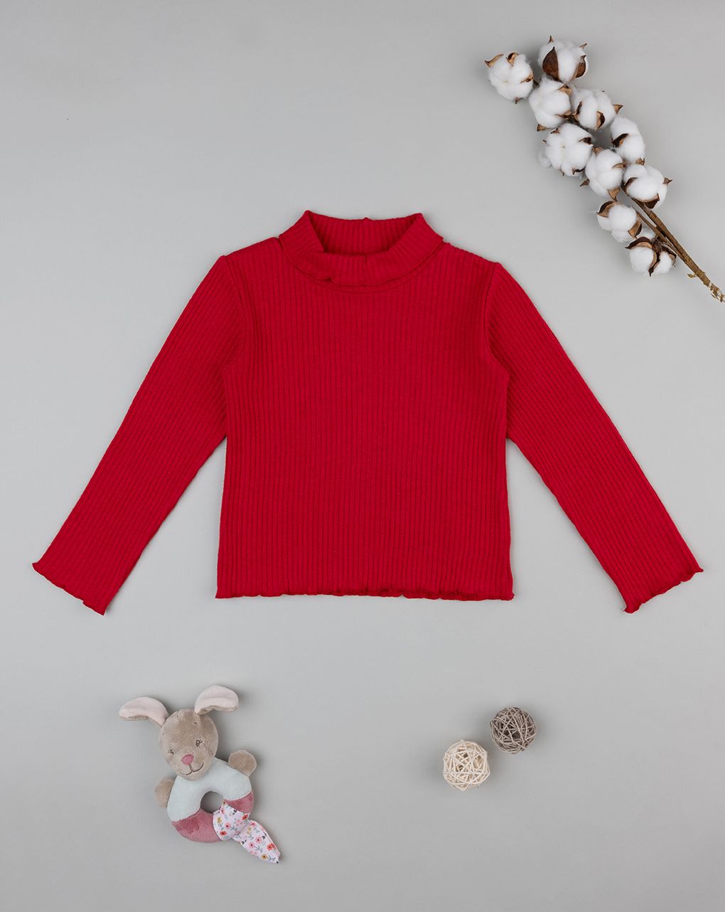 παιδική μπλούζα ζιβάγκο κόκκινη ριμπ classic για κορίτσι