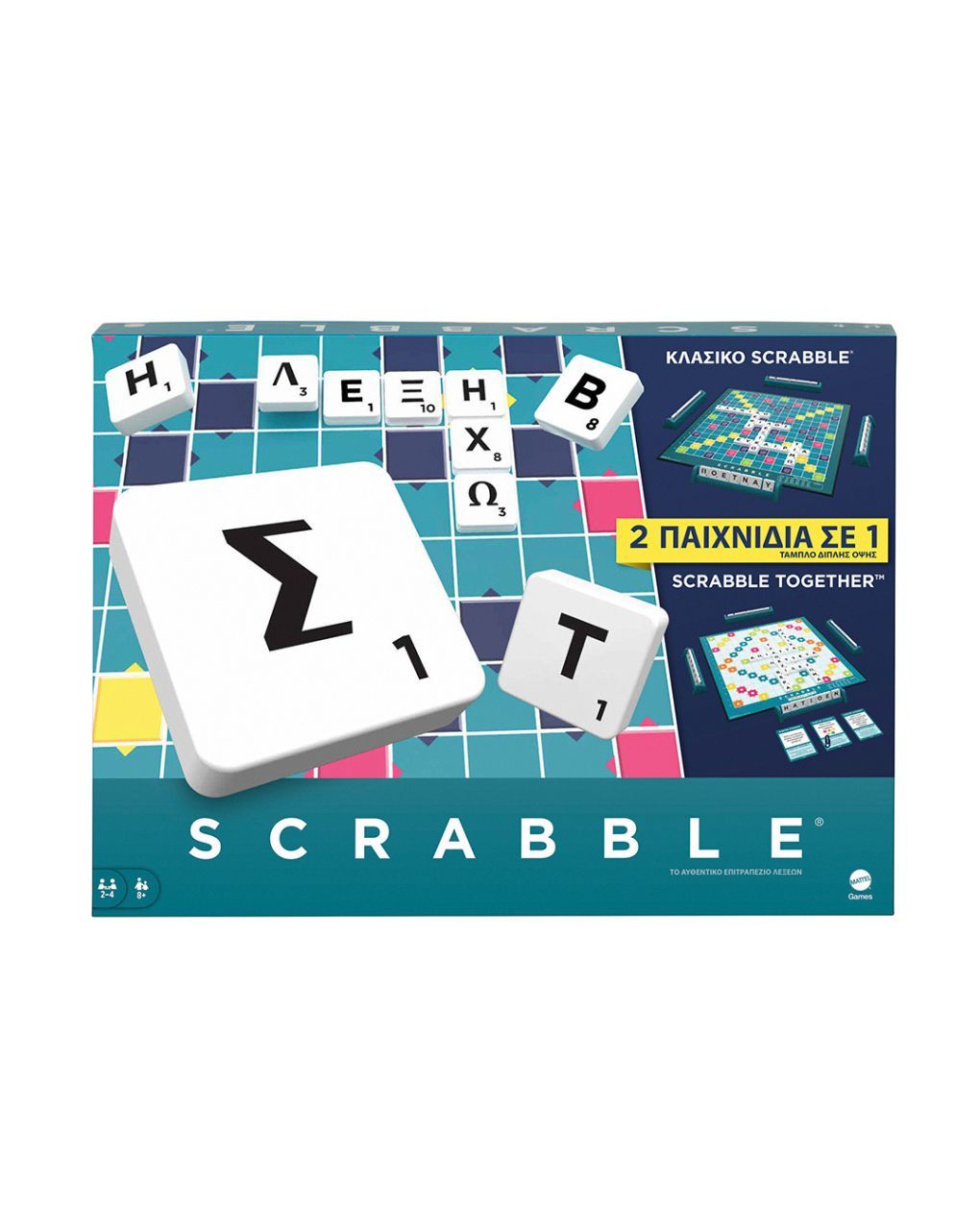 Mattel επιτραπέζιο παιχνίδι νέο scrabble 2 σε 1 hxw06 - SCRABBLE