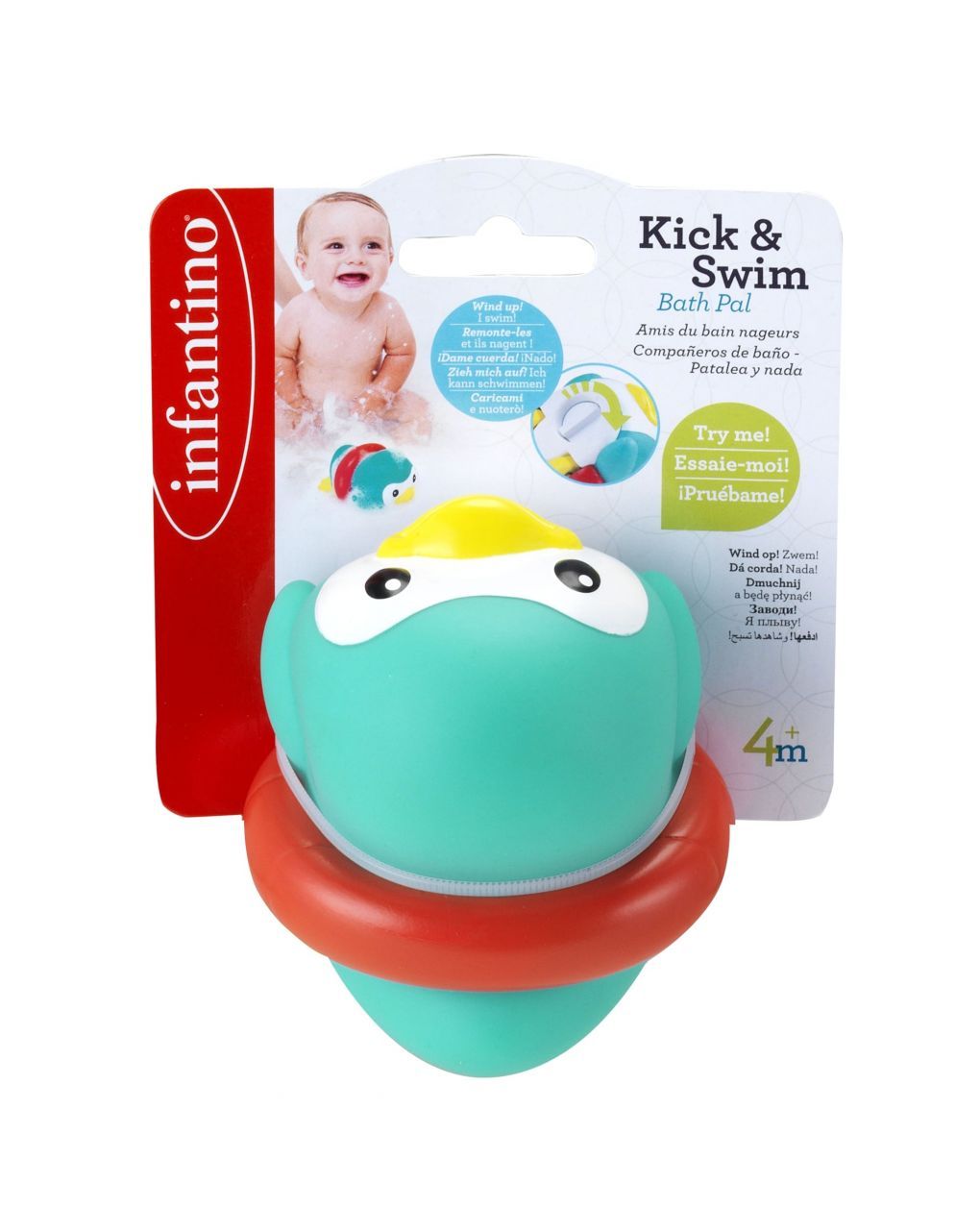 Infantino παιχνίδι μπάνιου kick & swim bath pal penguin - INFANTINO