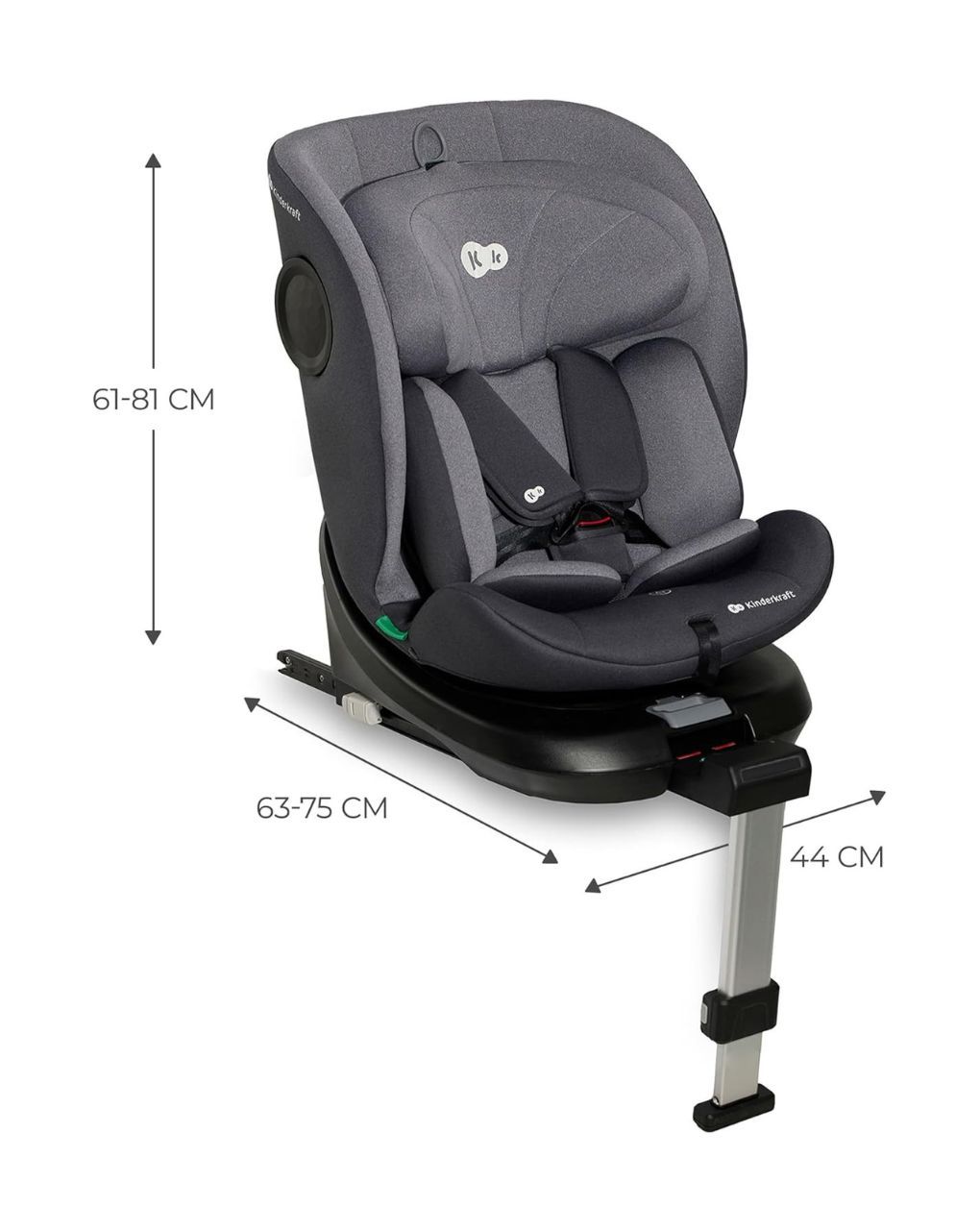 Kinderkraft κάθισμα αυτοκινήτου i-360 (40-150cm) grey kci36000gry0000 - Kinderkraft