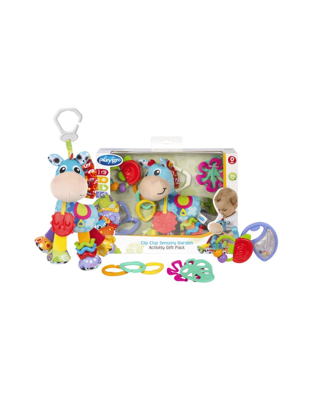 Playgro σετ δώρου 4τμχ για μωρό clip clop sensory garden activity gift pack - Playgro