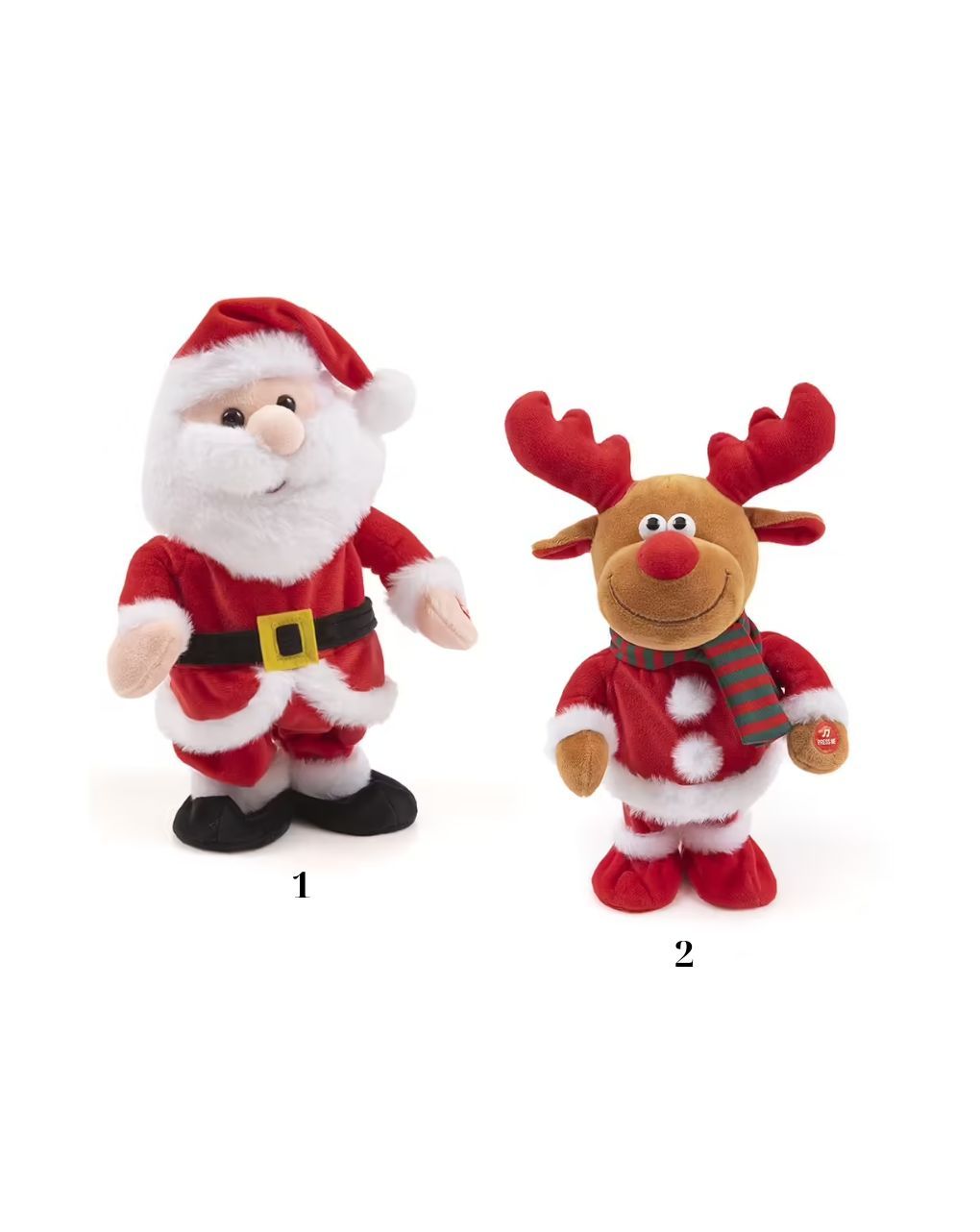 Friendlies λούτρινος άγιος βασίλης ή τάρανδος με ελληνικά κάλαντα & κίνηση 30εκ. (2 σχέδια) 8183 - FRIENDLIES