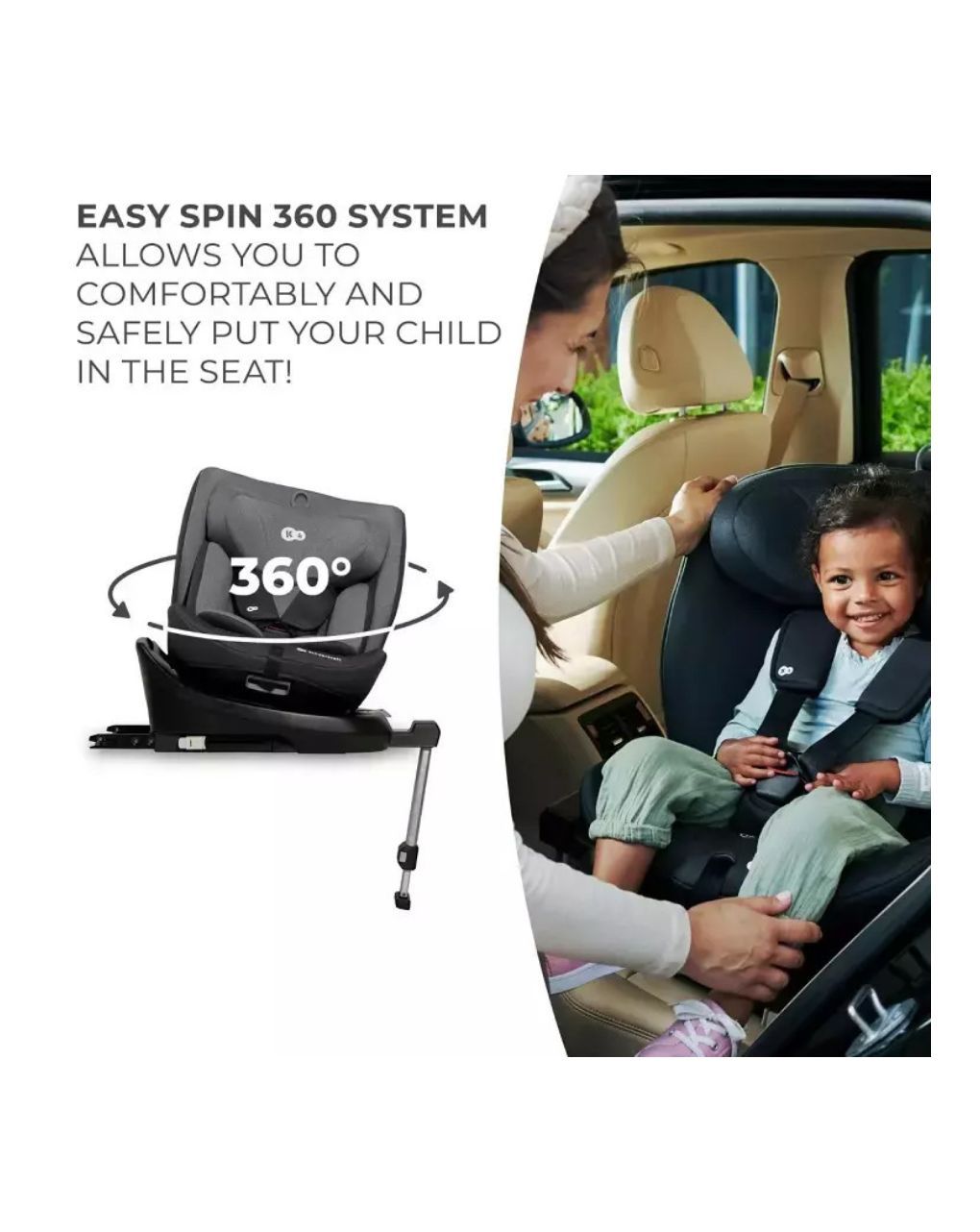 Kinderkraft κάθισμα αυτοκινήτου i-360 (40-150cm) black kci36000blk0000 - Kinderkraft