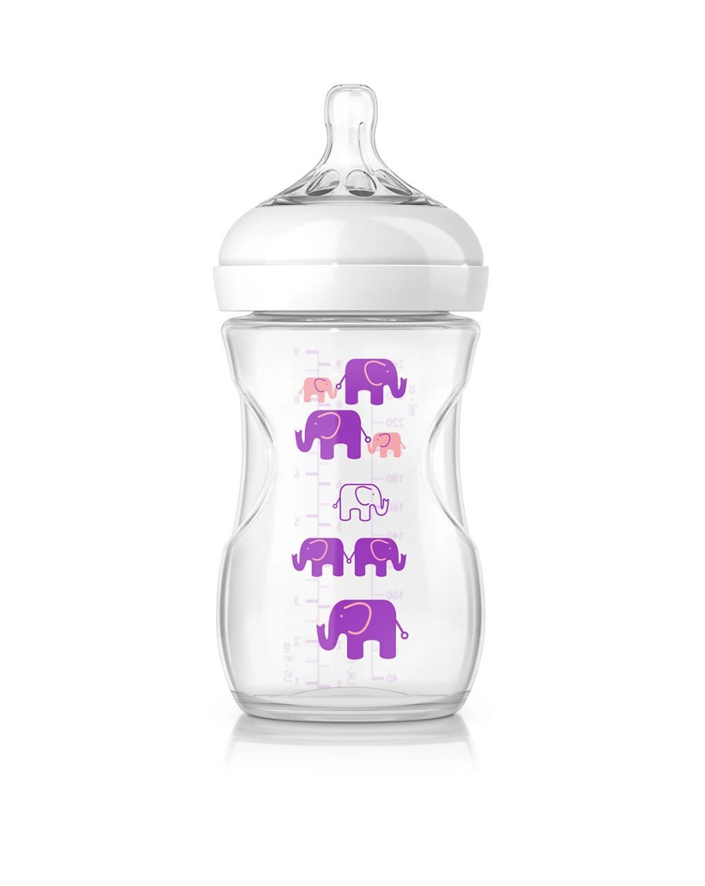 Philips avent σετ δώρου πλαστικό μπιμπερό 260ml +2 πιπίλεσ +1κλιπ elephant μωβ scd628/01 - Philips Avent