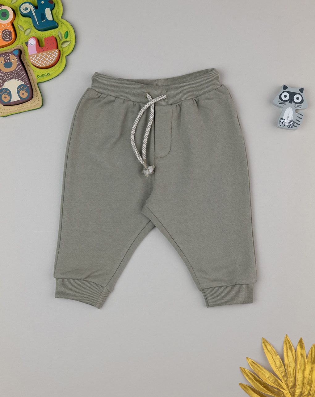 βρεφικό παντελόνι φόρμας λαδί για αγόρι - Prénatal