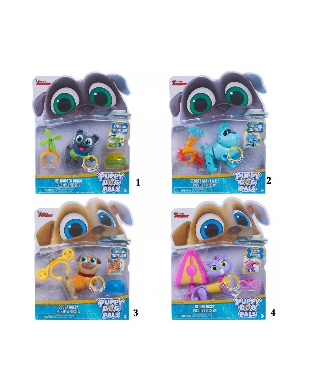 Giochi preziosi κουταβοφιλαράκια φιγούρες που φωτίζουν σε αποστολή (4 σχέδια) puy05000 - Puppy Dog