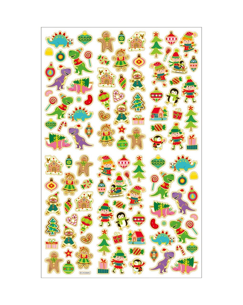 Christakopoulos χριστουγεννιάτικα αυτοκόλλητα γυαλιστερά (2 σχέδια) 35×20εκ 5766 - TWENTYFIVE