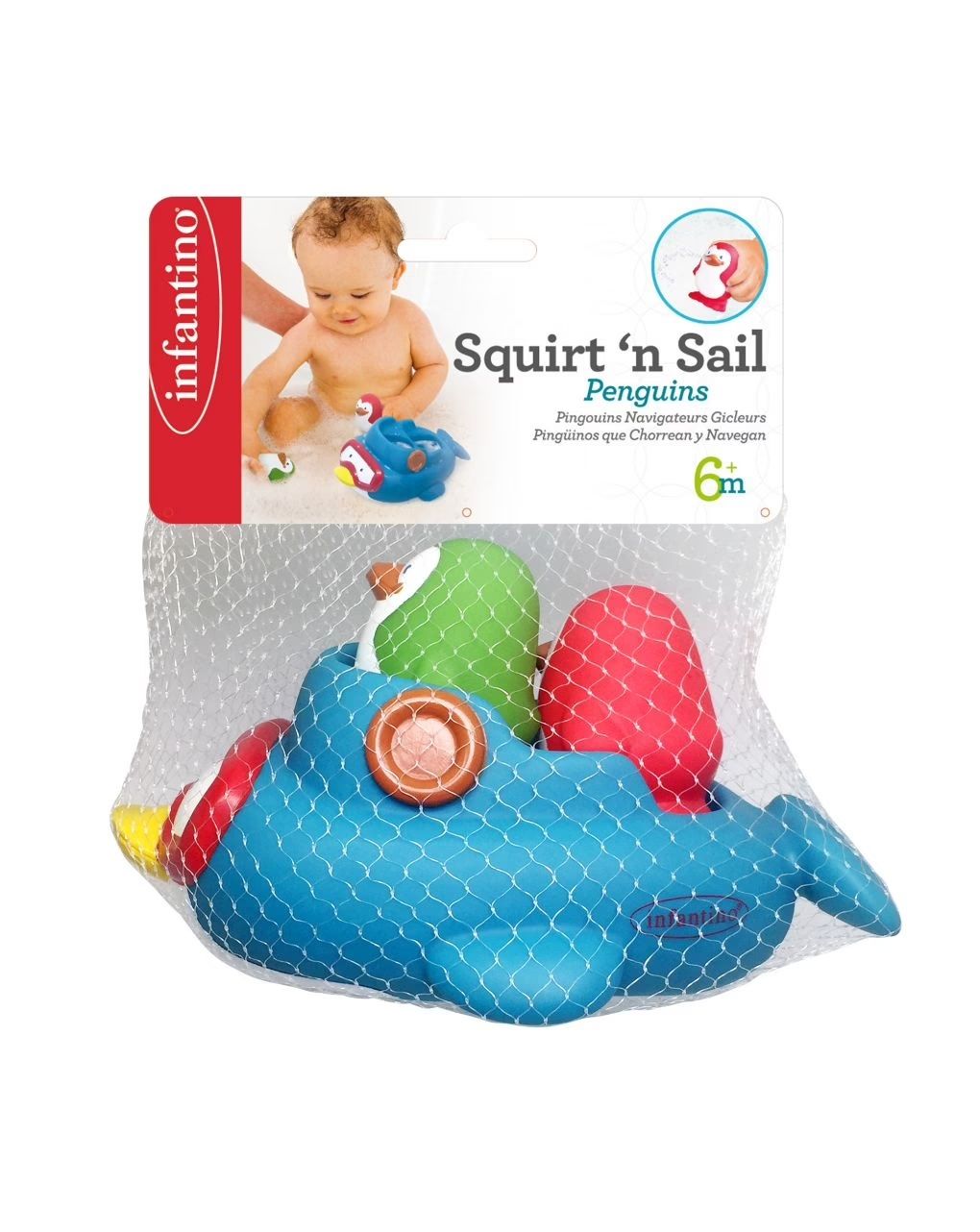 Infantino squirt n sail penguins παιχνίδι μπάνιου 3τμχ