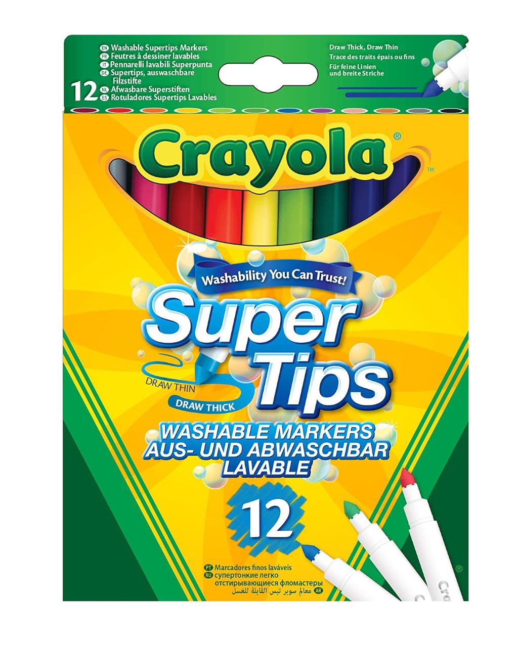 Crayola 12 λεπτοί μαρκαδόροι πλενόμενοι 7509