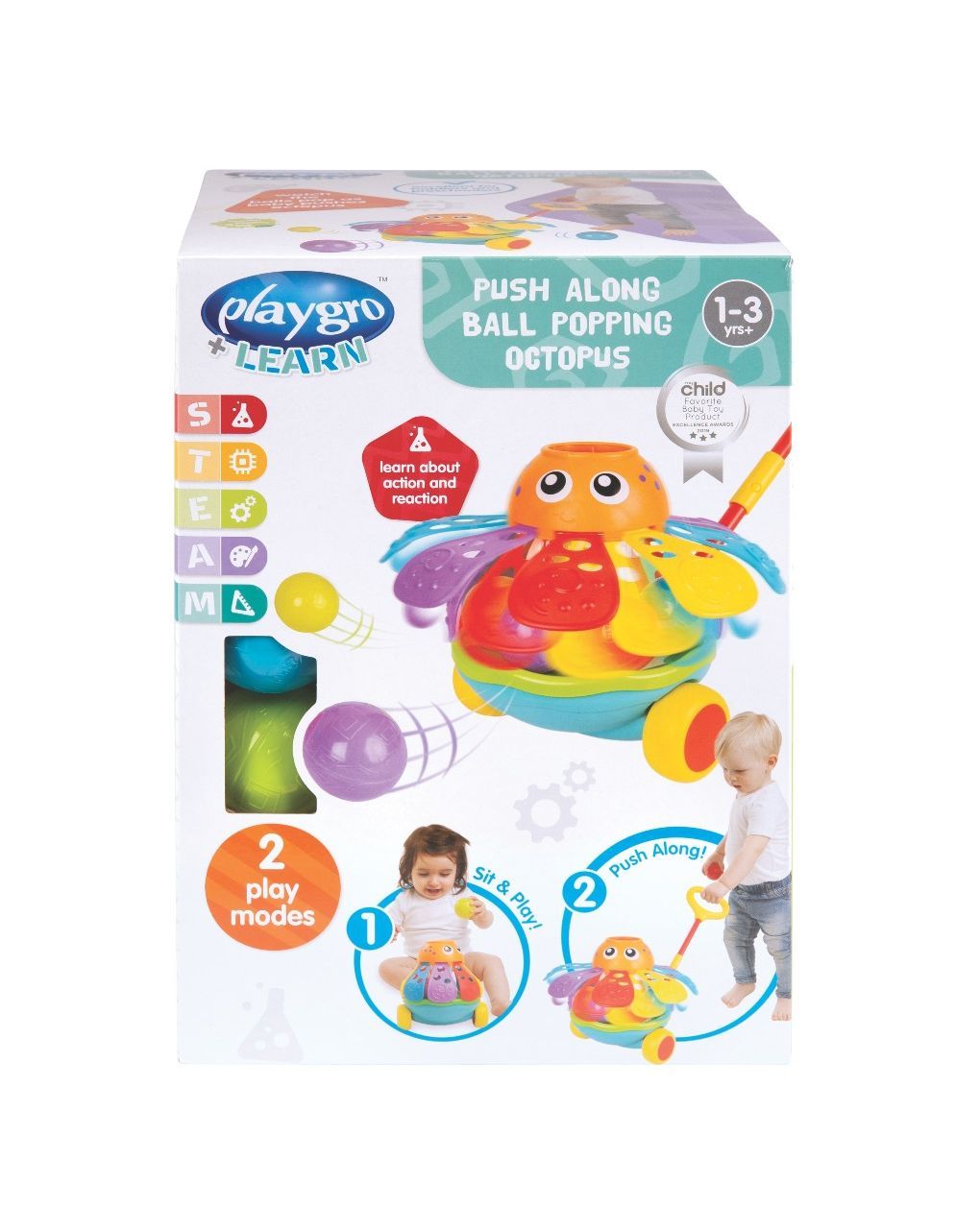 Playgro push along ball popping octopus pg4086374