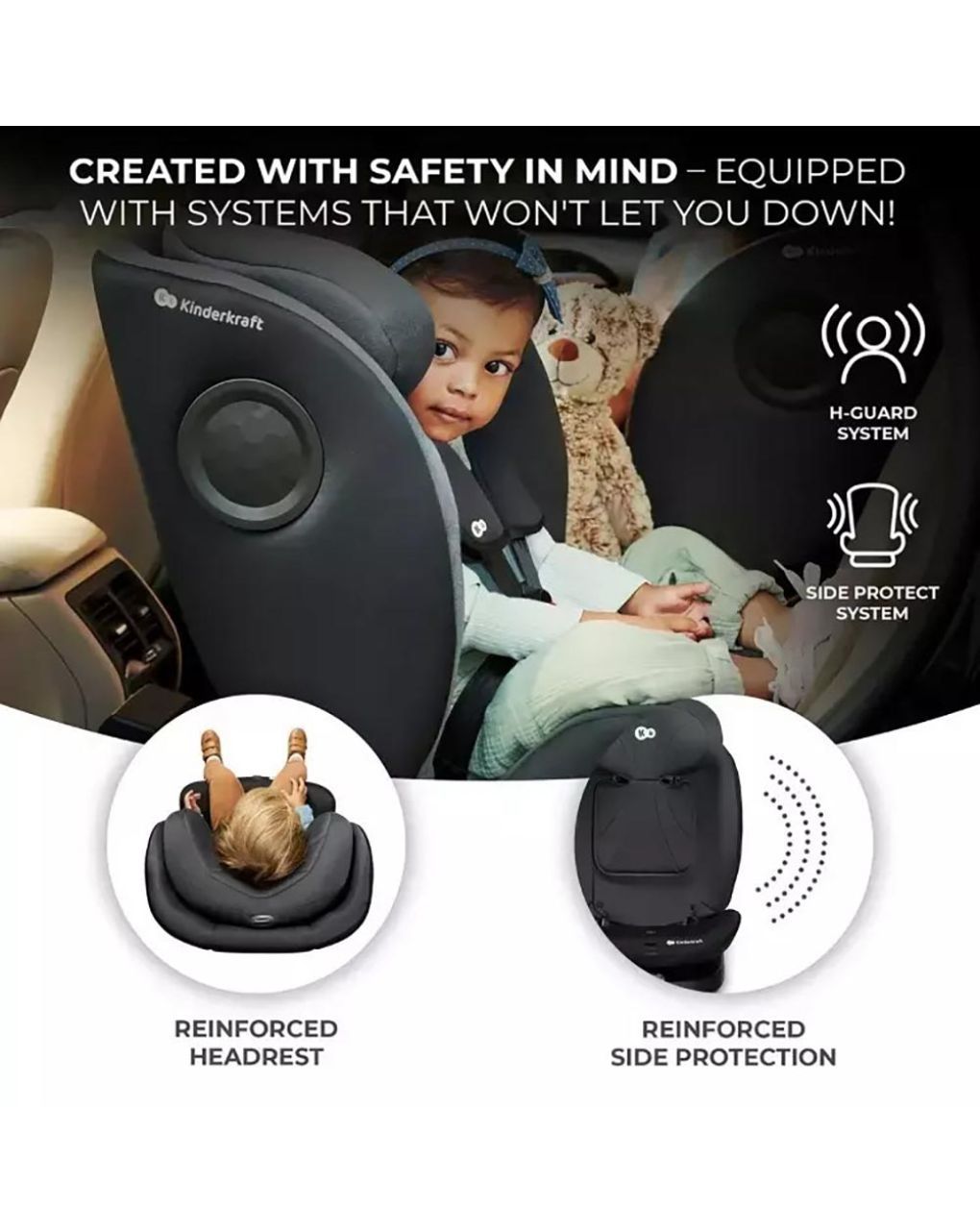 Kinderkraft κάθισμα αυτοκινήτου i-360 (40-150cm) black kci36000blk0000 - Kinderkraft