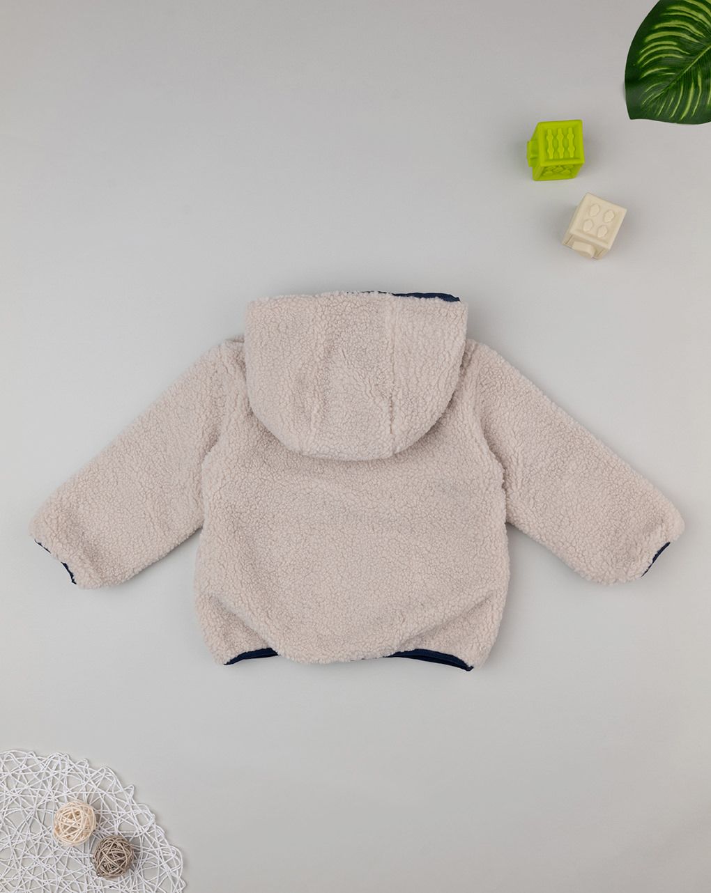 παιδικό μπουφάν μπεζ μπουκλέ για αγόρι - Prénatal