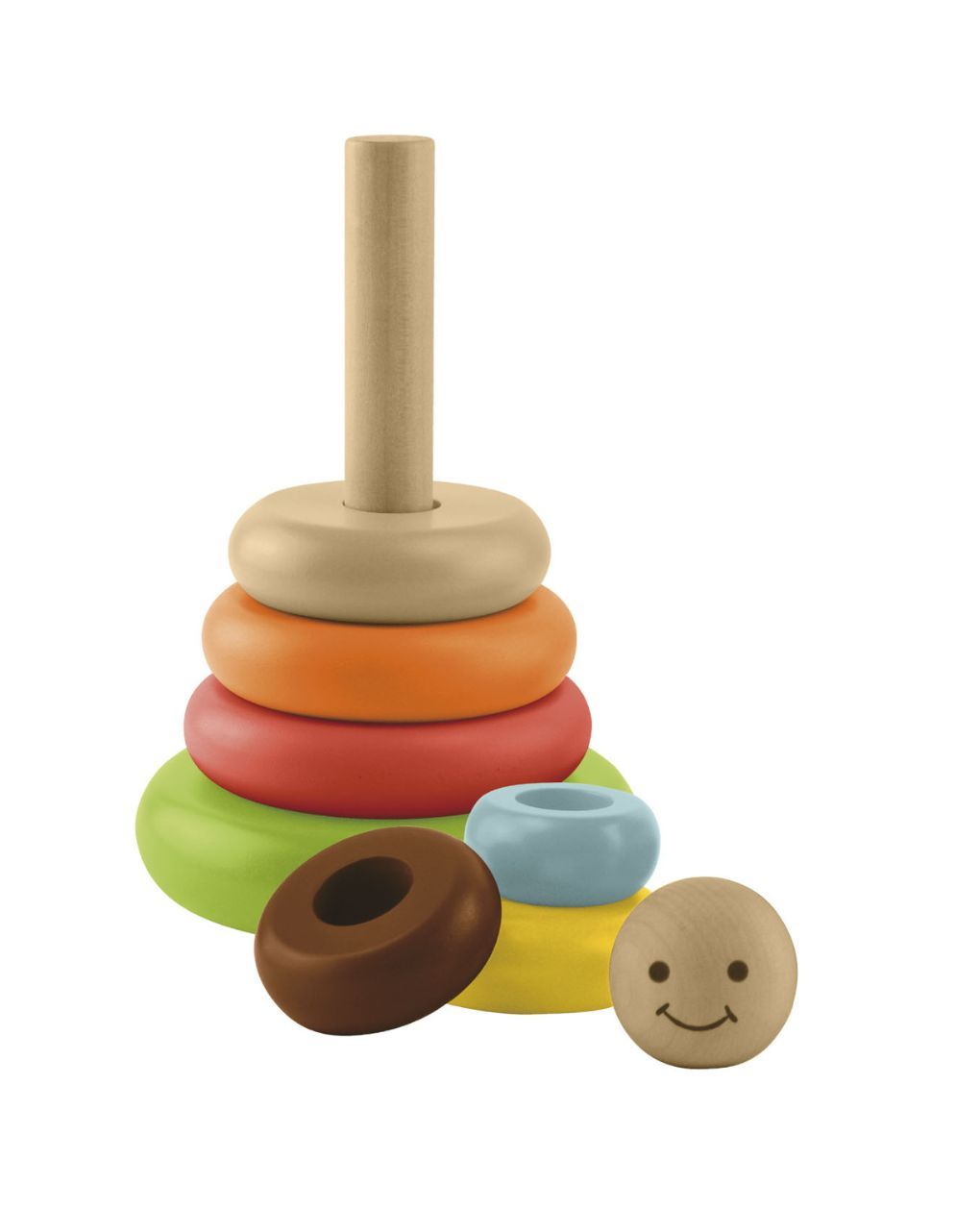 Wood’ n play ξύλινη πυραμίδα 6 δαχτυλιδιών - Wood'N Play