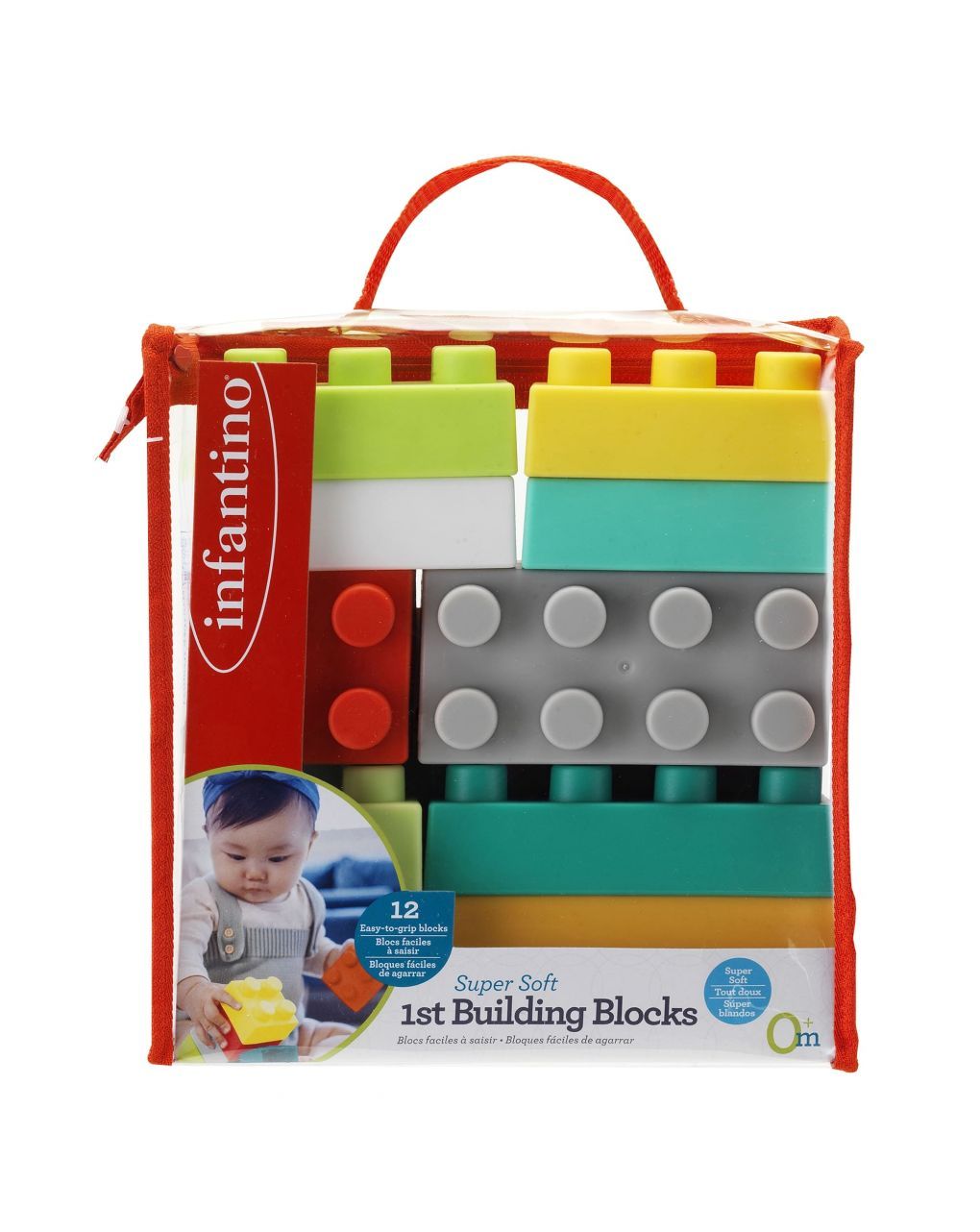 Infantino εκπαιδευτικό παιχνίδι τουβλάκια super soft 1st building blocks b-315058 - INFANTINO