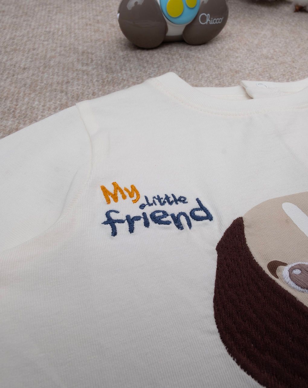 βρεφική μπλούζα λευκή little friend για αγόρι - Prénatal