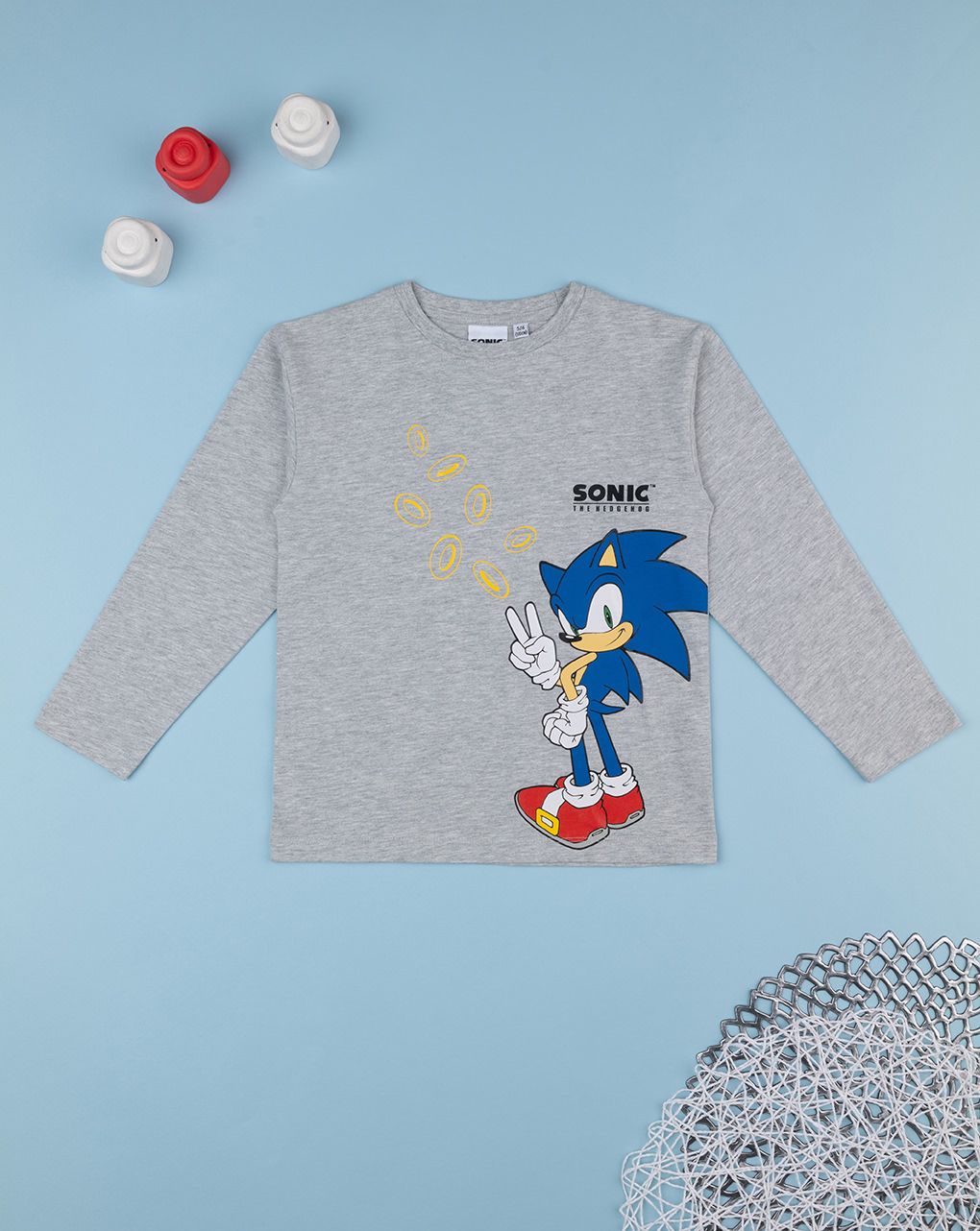 παιδική μπλούζα γκρι sonic για αγόρι