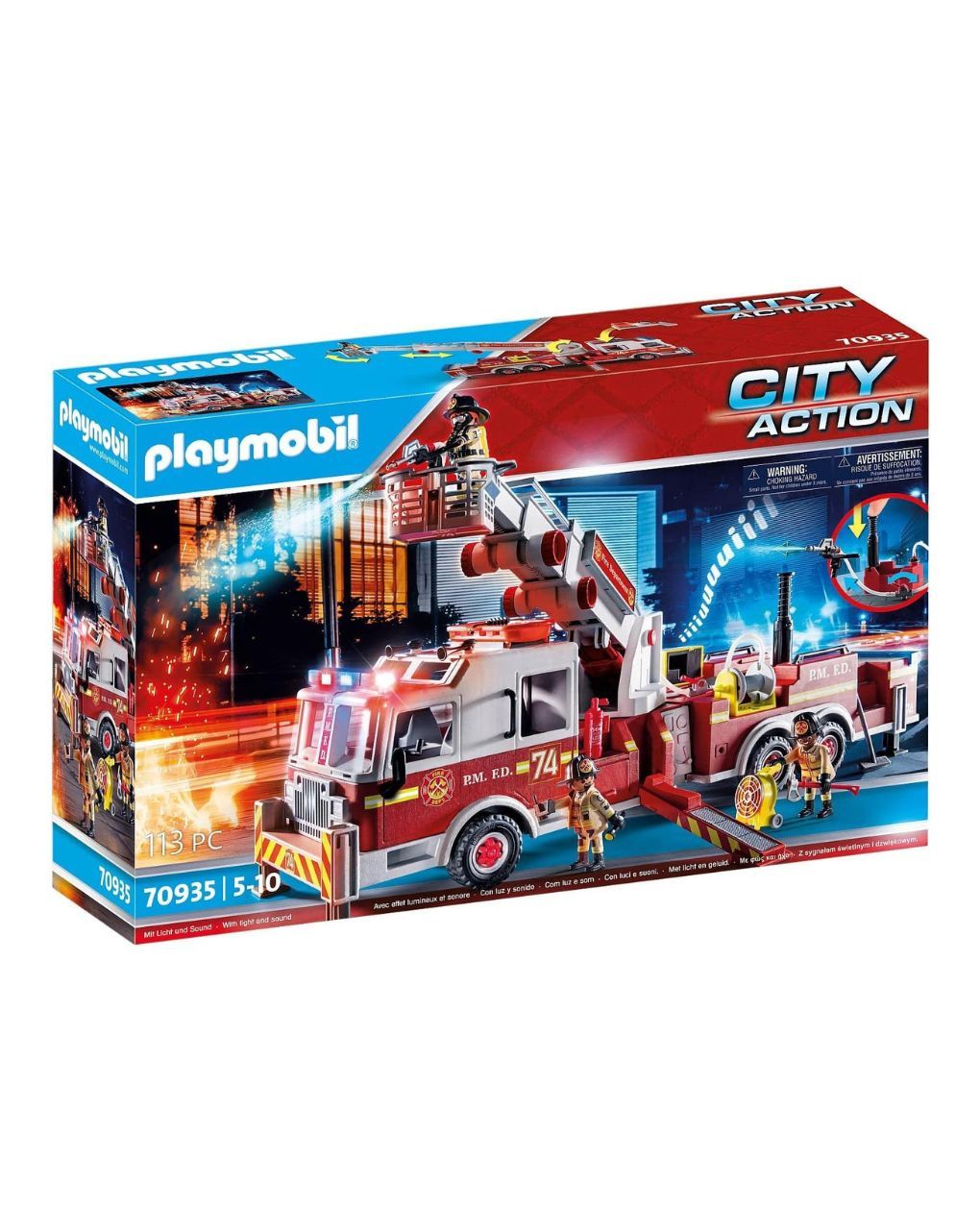 Playmobil city action us tower ladder: πυροσβεστικό όχημα 70935