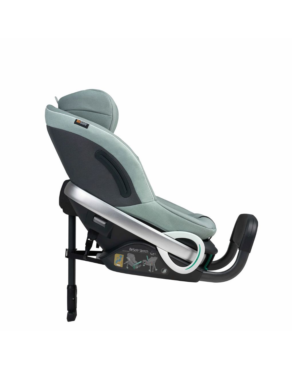 Besafe αντεστραμμένο κάθισμα αυτοκινήτου stretch i-size (61-125cm) sea green melange 11018938.sgm - Be Safe