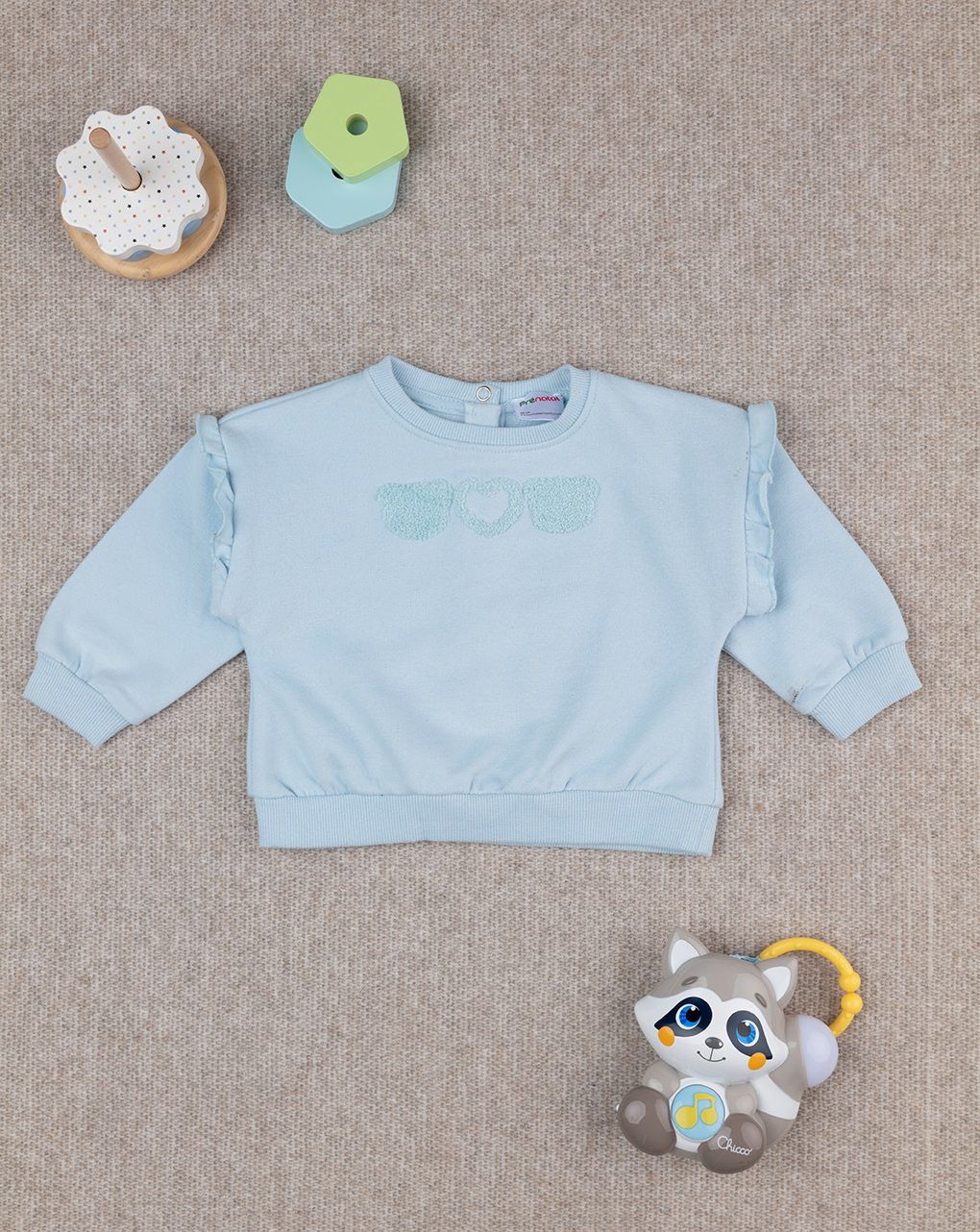 βρεφική μπλούζα φούτερ γαλάζιο με αρκουδάκια για κορίτσι