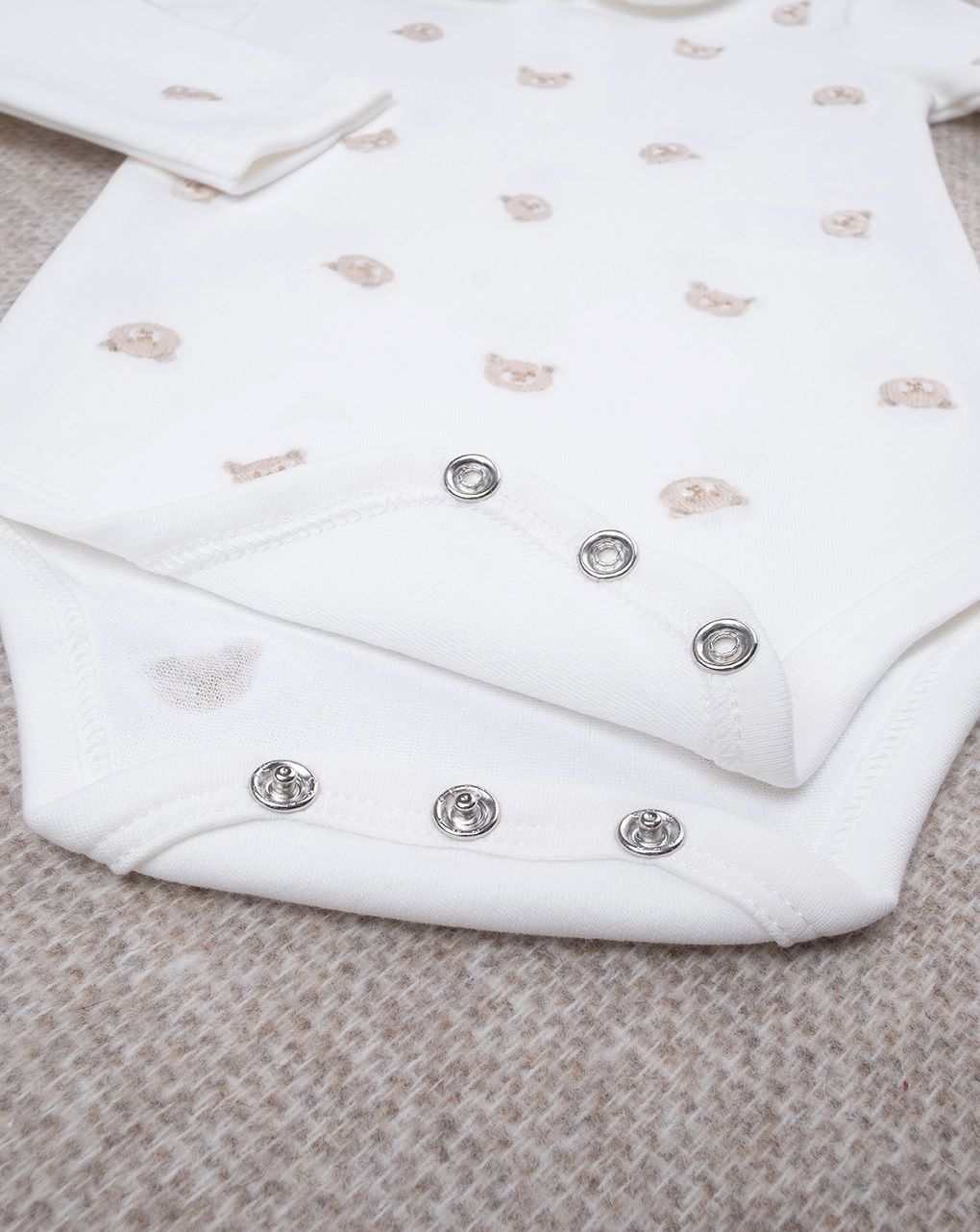 βρεφικό κορμάκι λευκό teddy για αγόρι - Prénatal