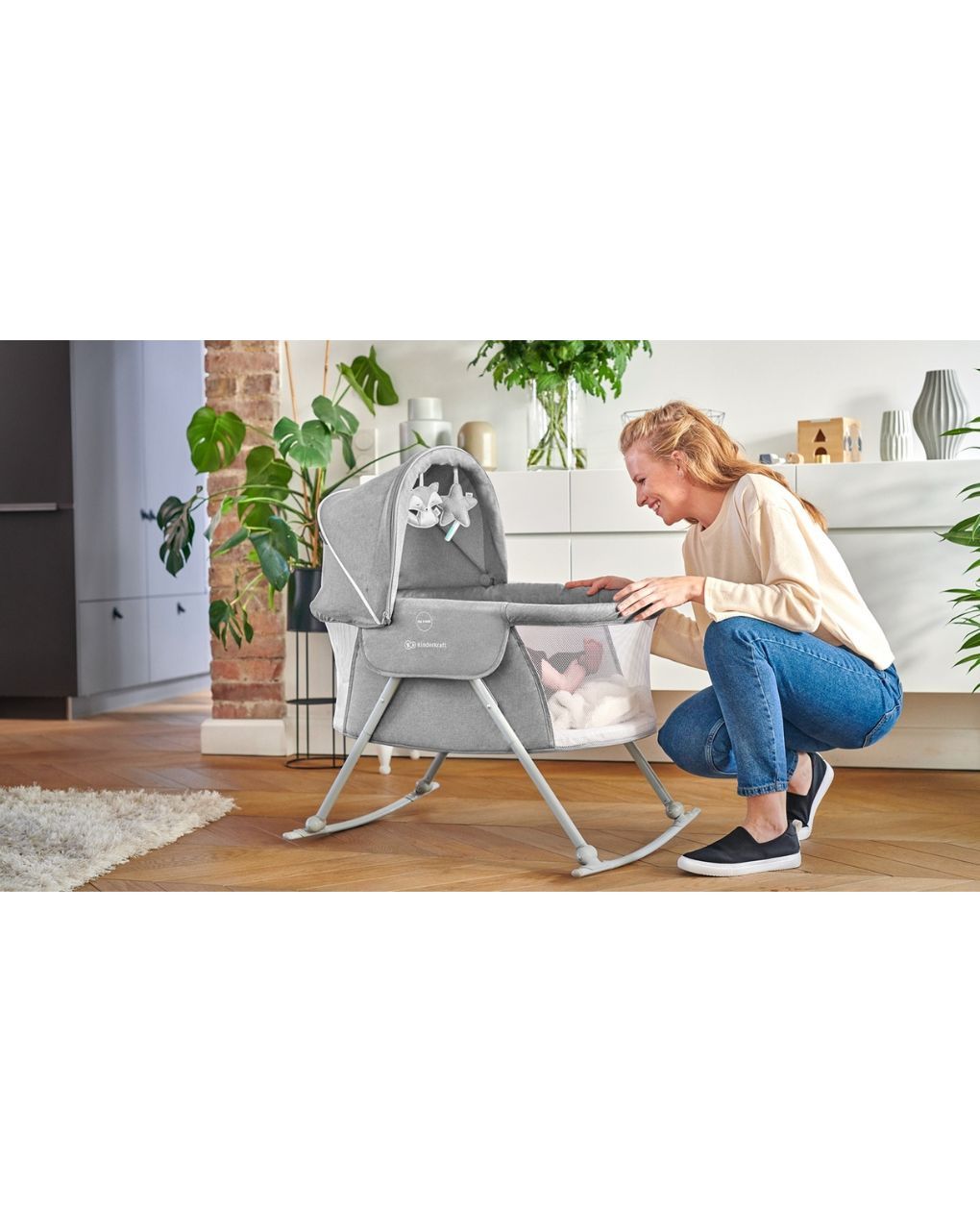 Kinderkraft βρεφικό λίκνο 3 σε 1 lovi grey - Kinderkraft